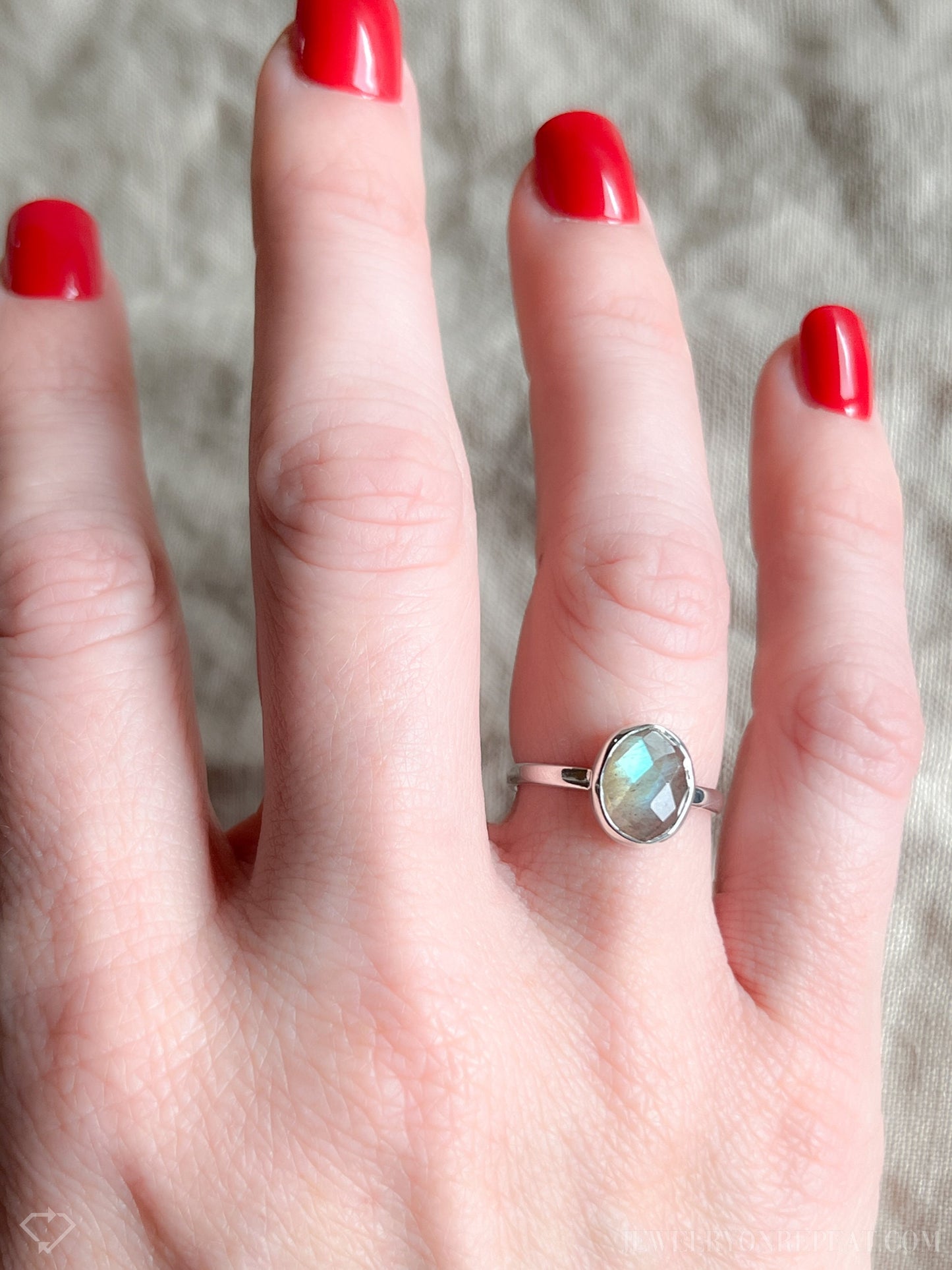 Labradorite Gemstone Ring in Sterling Silver - Timeless