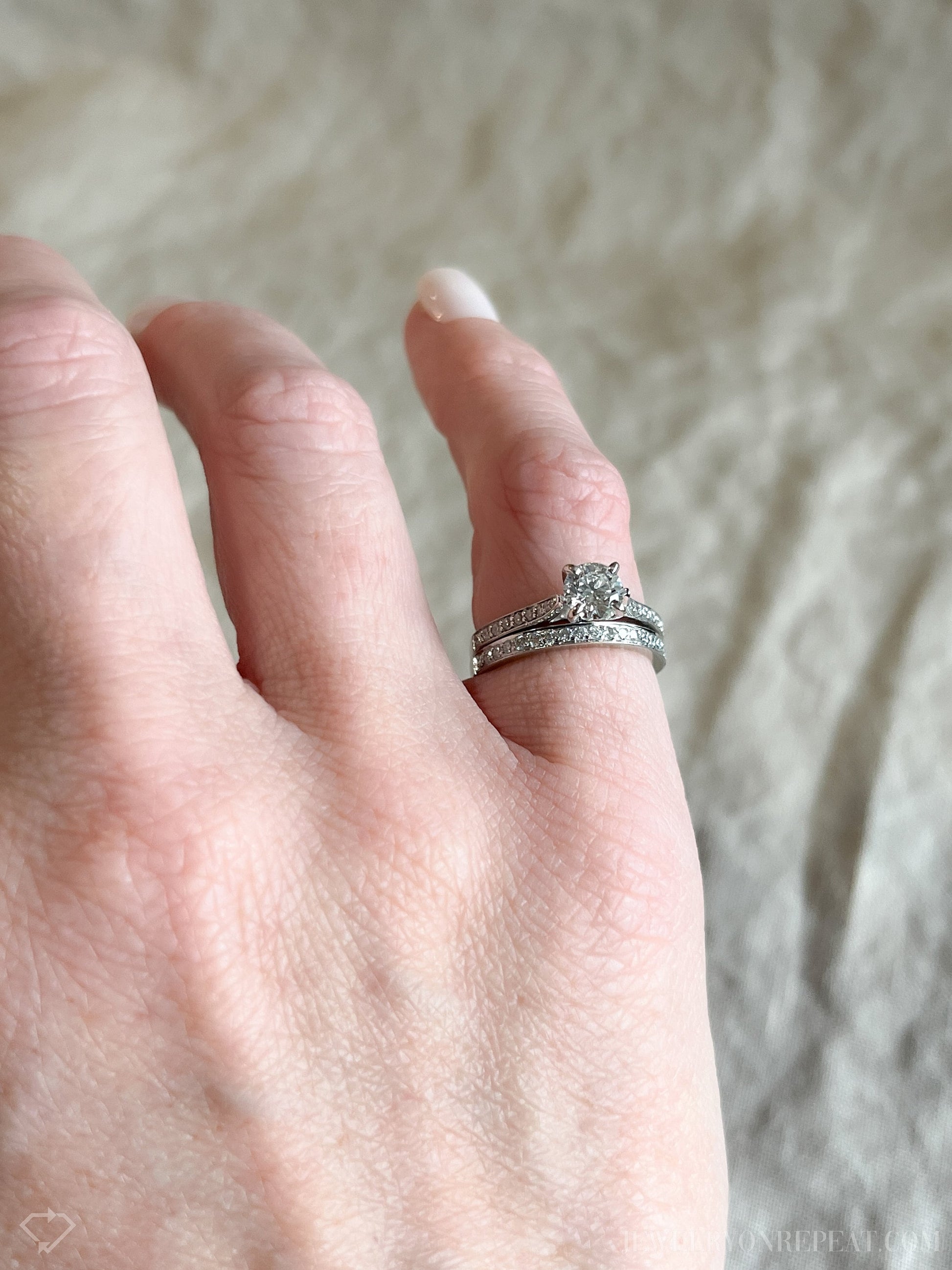 Vintage 2000s Diamond Bridal Set, Engagement & Wedding Rings