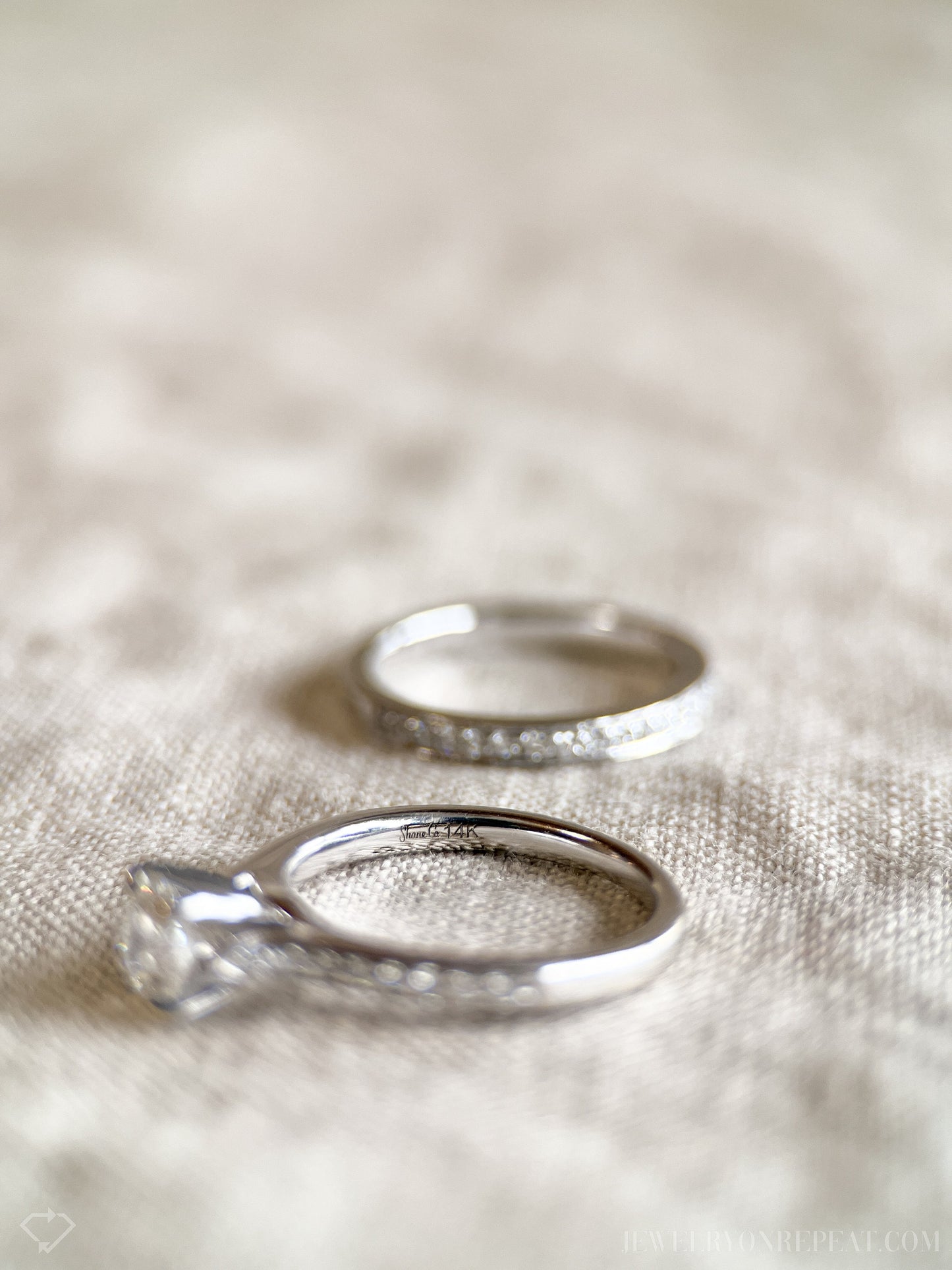 Vintage 2000s Diamond Bridal Set, Engagement & Wedding Rings