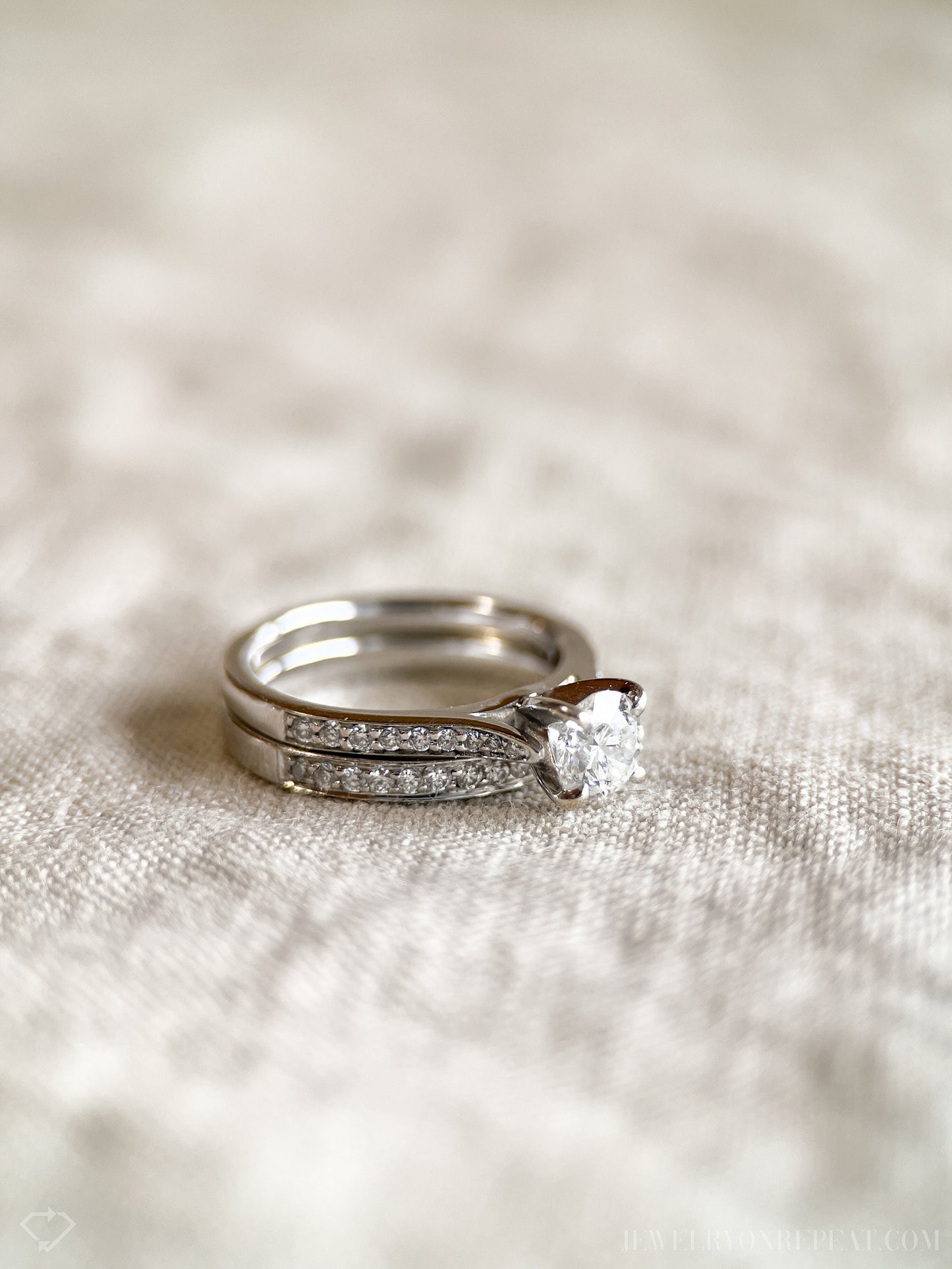 Vintage 2000s Diamond Bridal Set, Engagement & Wedding Rings