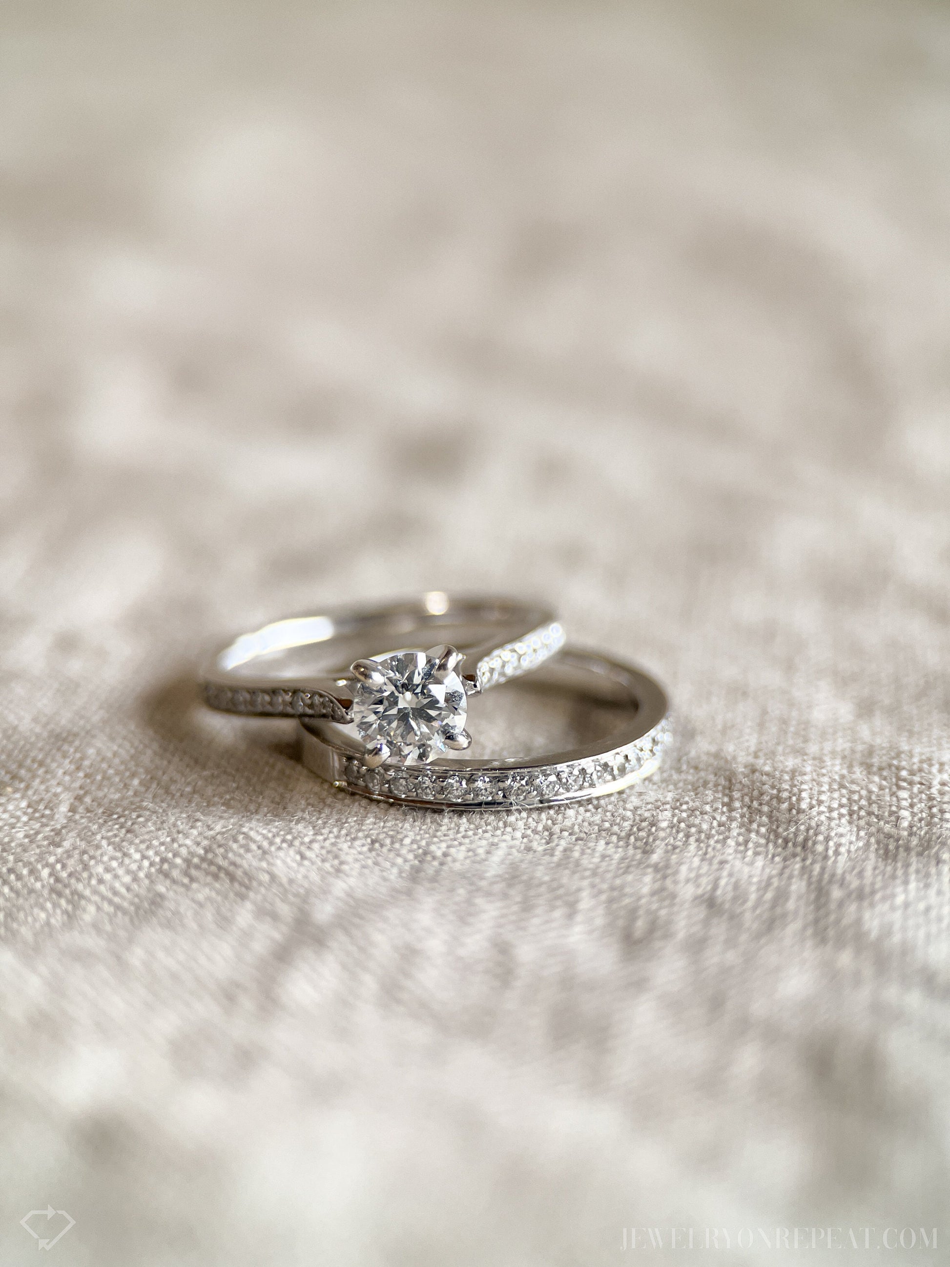 Vintage 2000s Diamond Bridal Set, Engagement & Wedding Rings