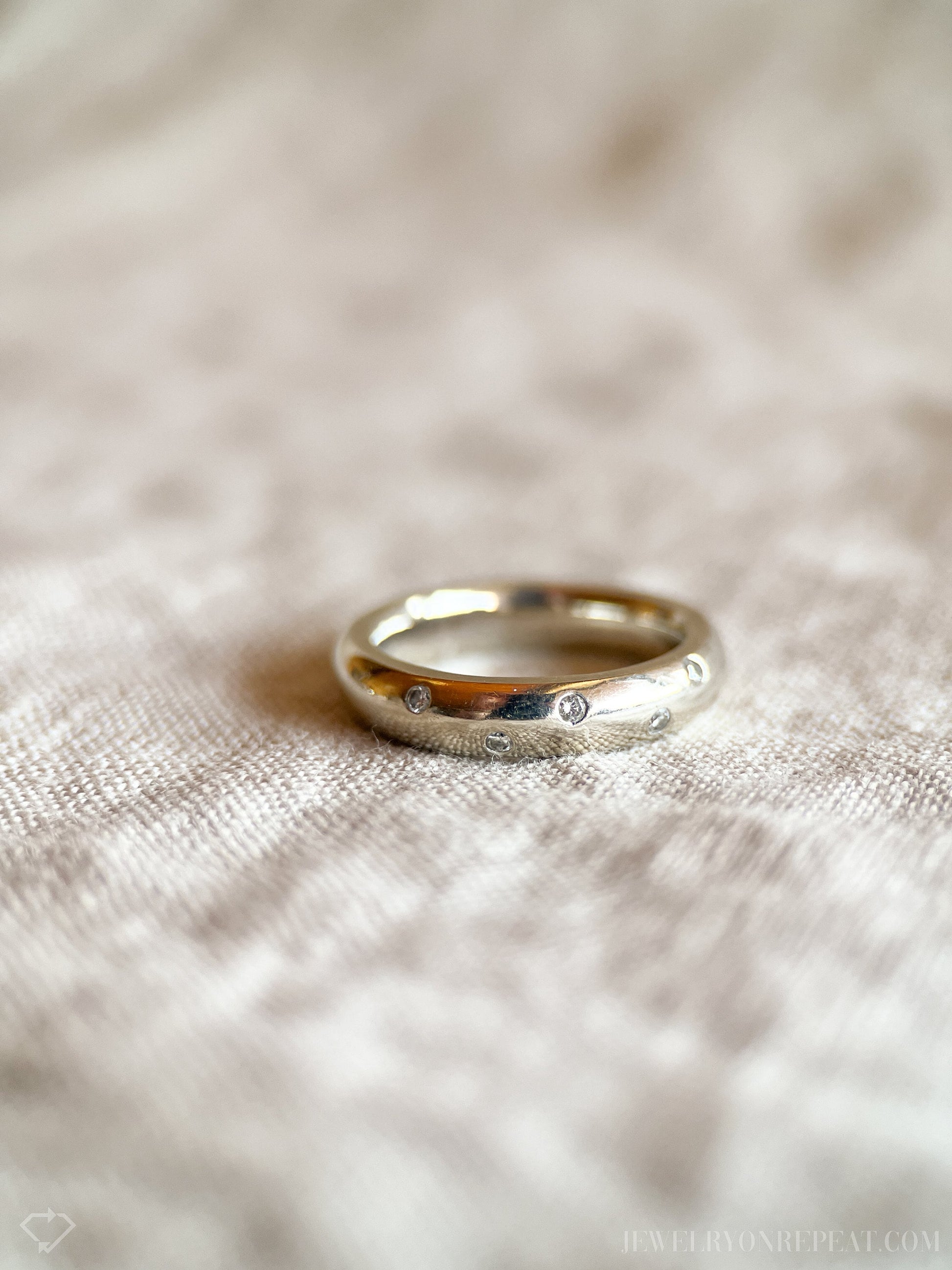 Vintage 2000s Diamond Wedding Band in 14k White Gold