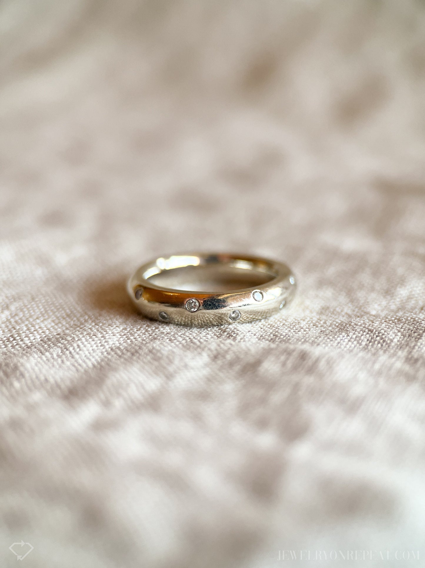Vintage 2000s Diamond Wedding Band in 14k White Gold
