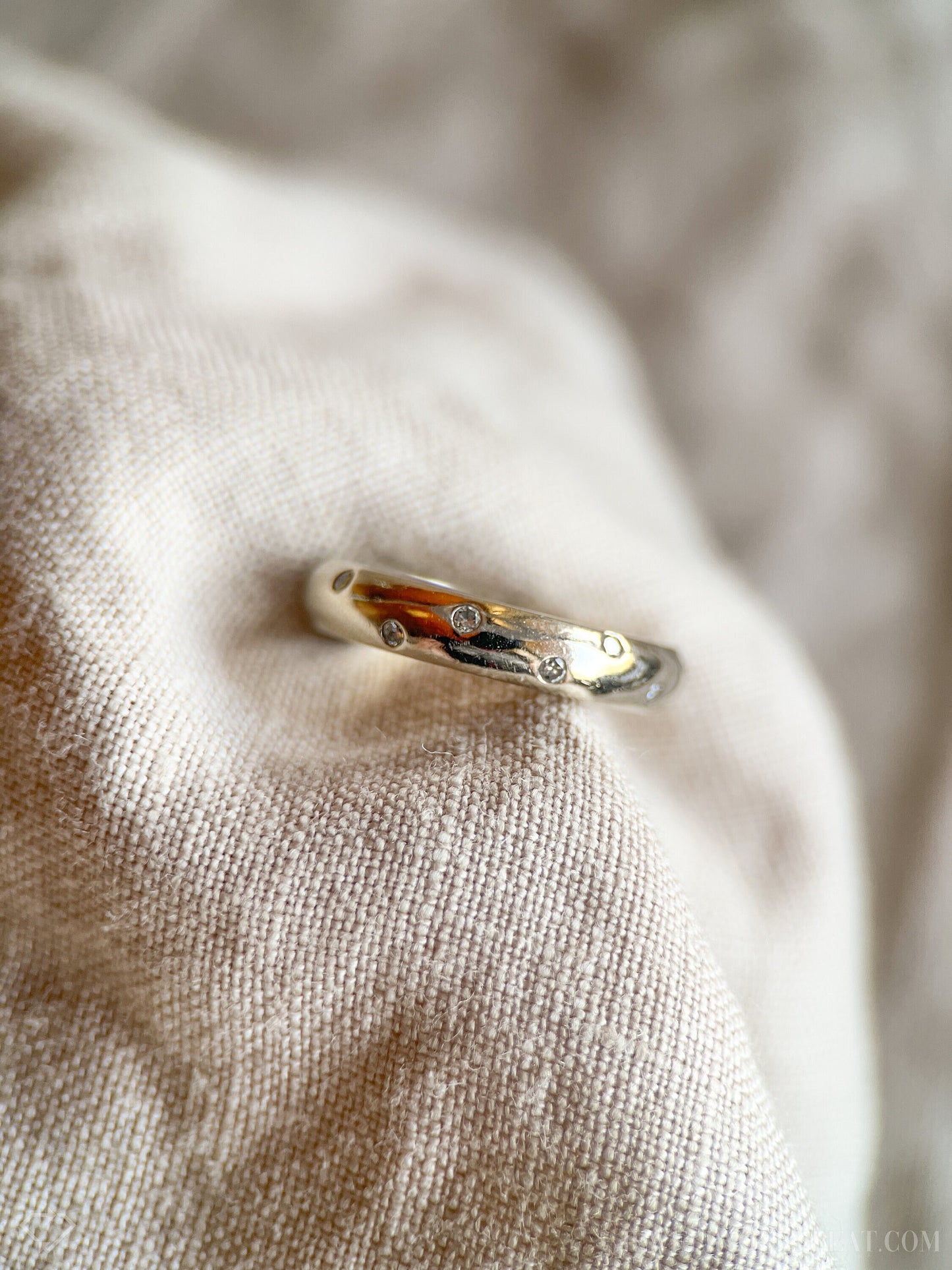 Vintage 2000s Diamond Wedding Band in 14k White Gold