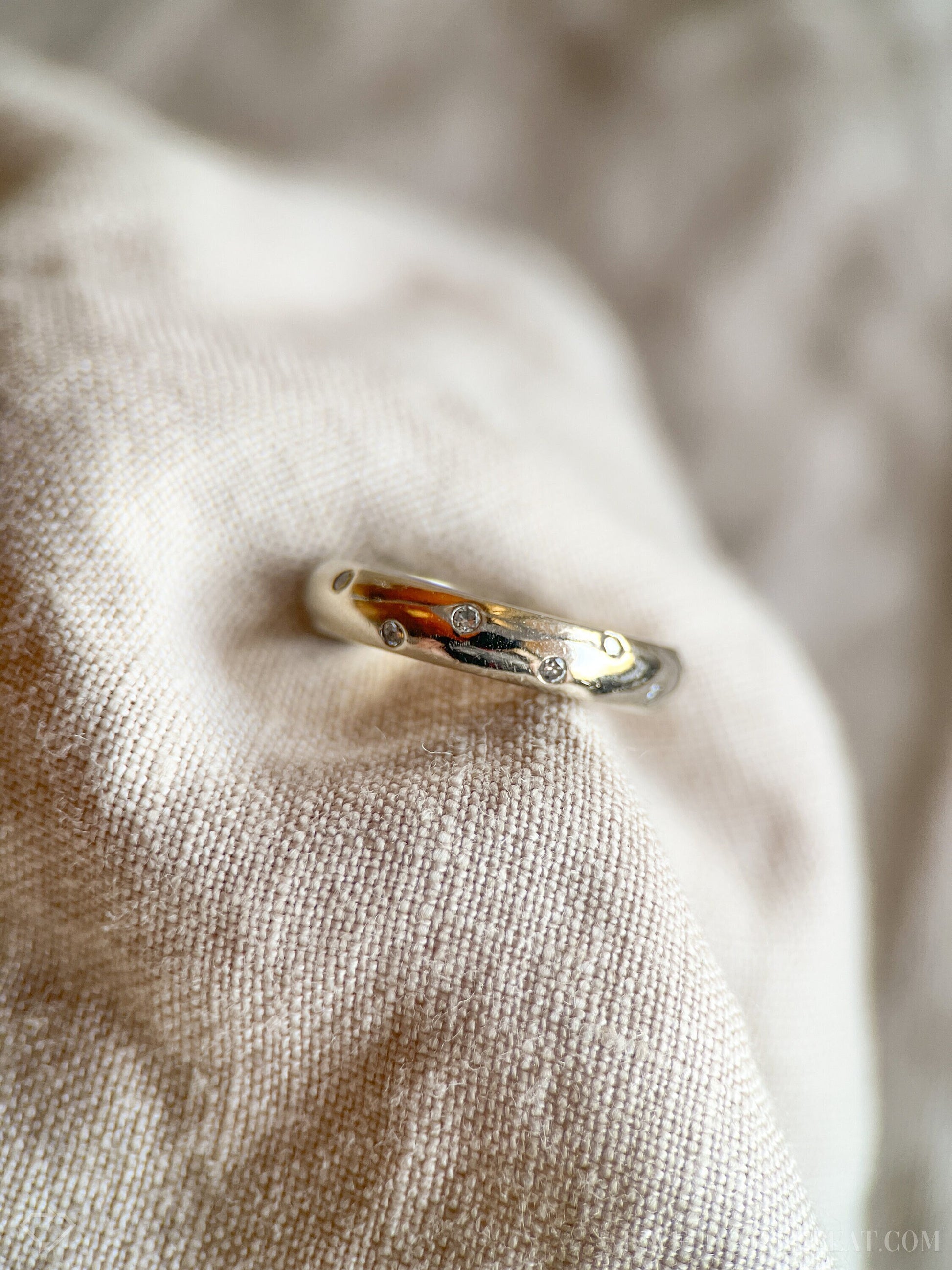 Vintage 2000s Diamond Wedding Band in 14k White Gold