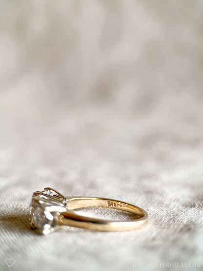 Antique 1920s Three Stone Diamond Engagement Ring, 14k Gold
