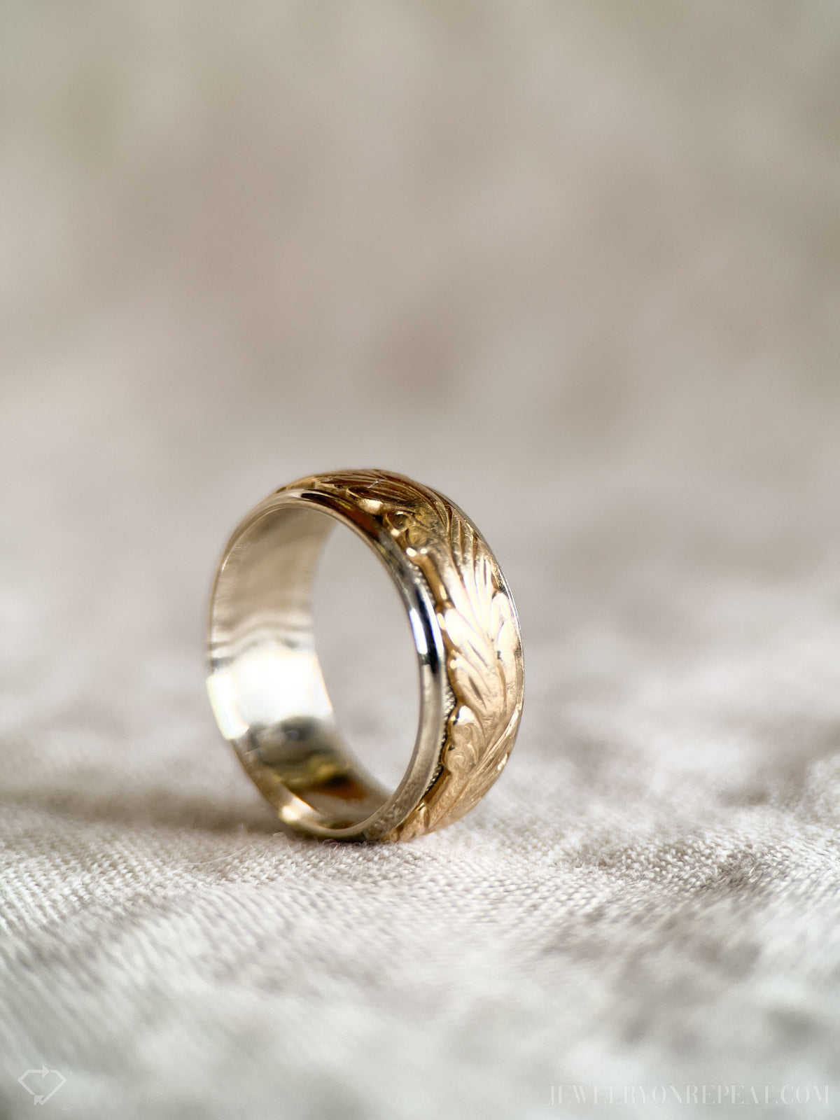 Vintage 1960s Floral Filigree Wedding Band, Size 6