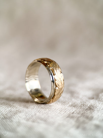 Vintage 1960s Floral Filigree Wedding Band, Size 6