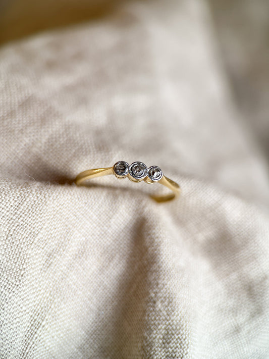 Antique 1900s Rose Cut Diamond Engagement Ring