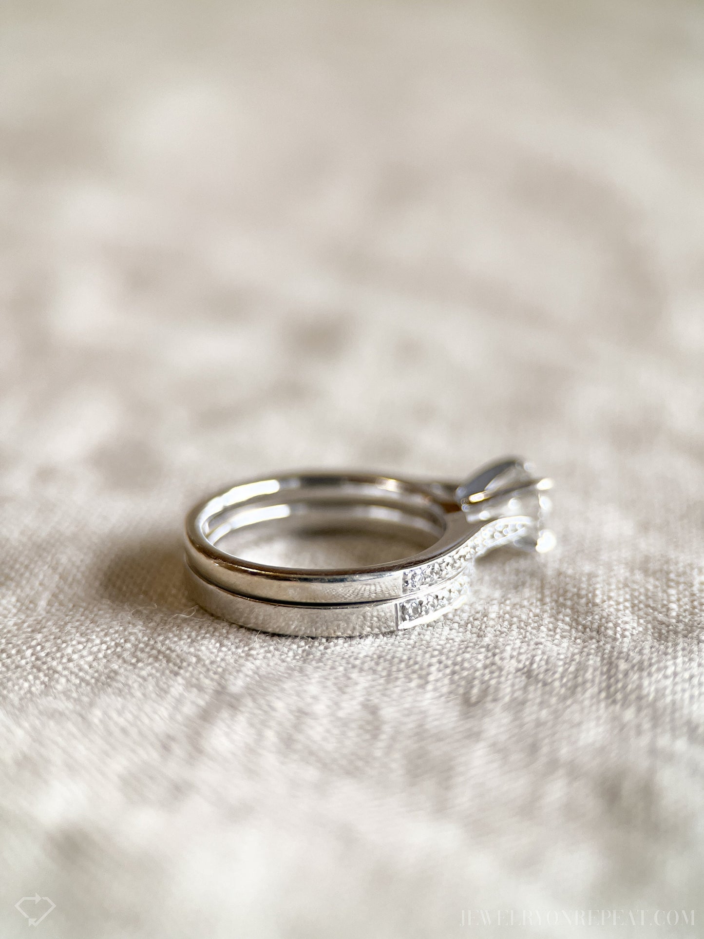 Vintage 2000s Diamond Bridal Set, Engagement & Wedding Rings