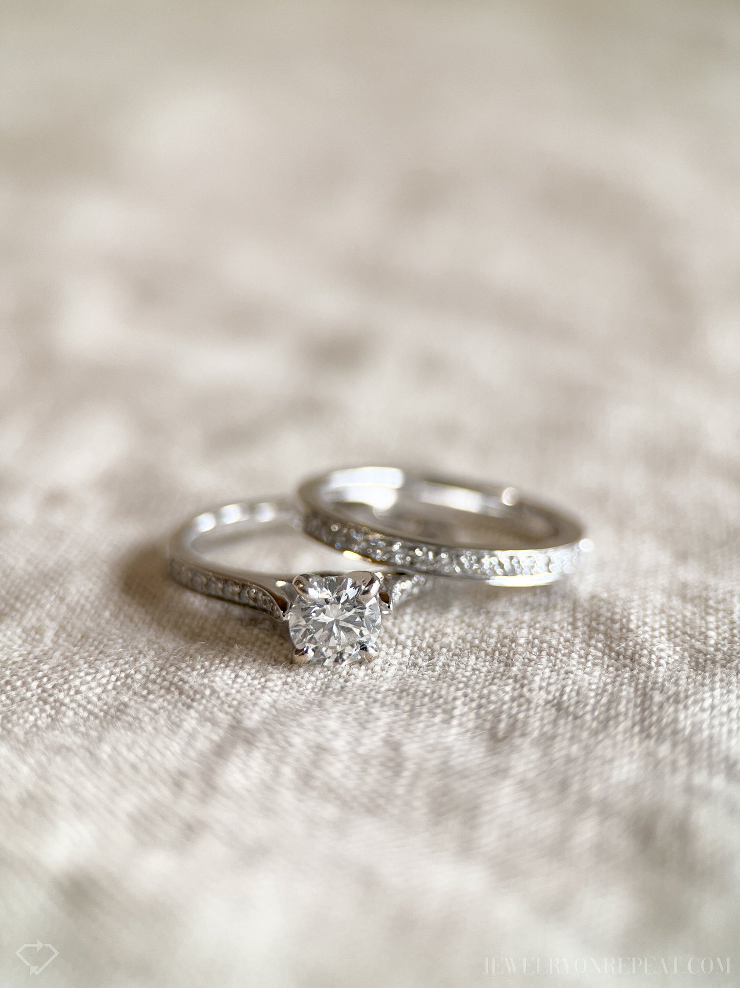 Vintage 2000s Diamond Bridal Set, Engagement & Wedding Rings