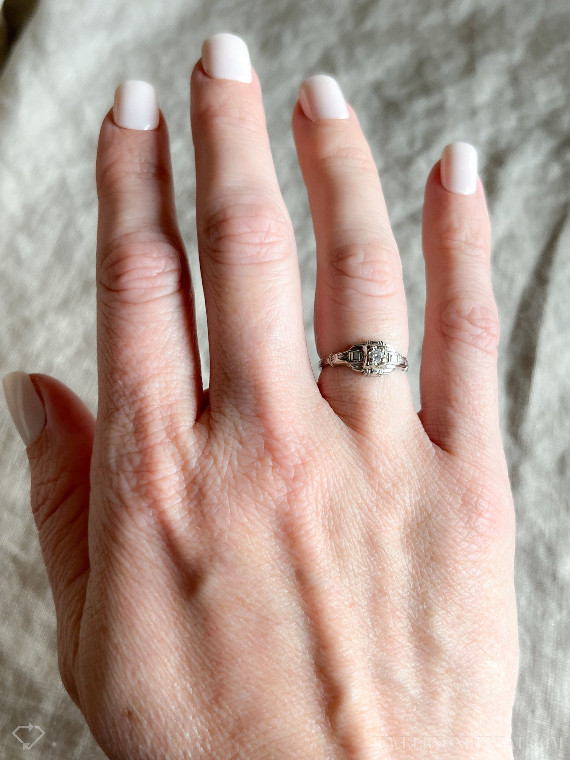 Vintage 1950s Art Deco Diamond Ring