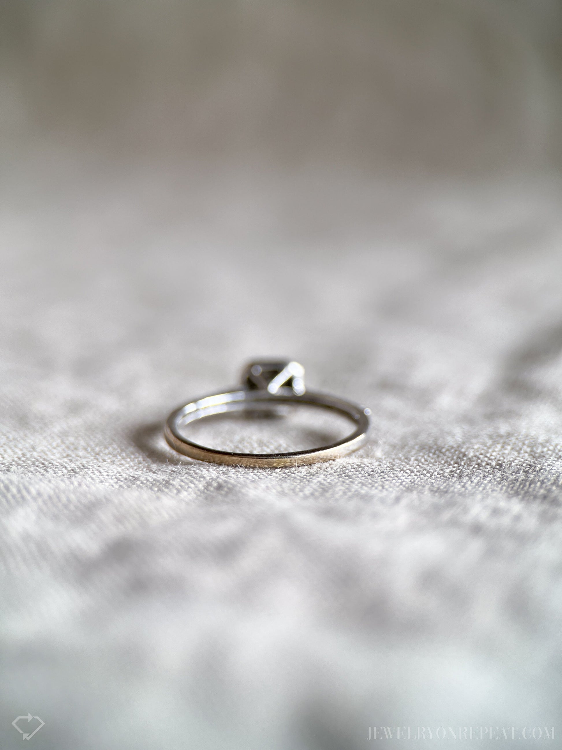 Vintage Diamond Engagement Ring, Princess Cut, 10k White Gold, 1990s Halo Bridal Ring