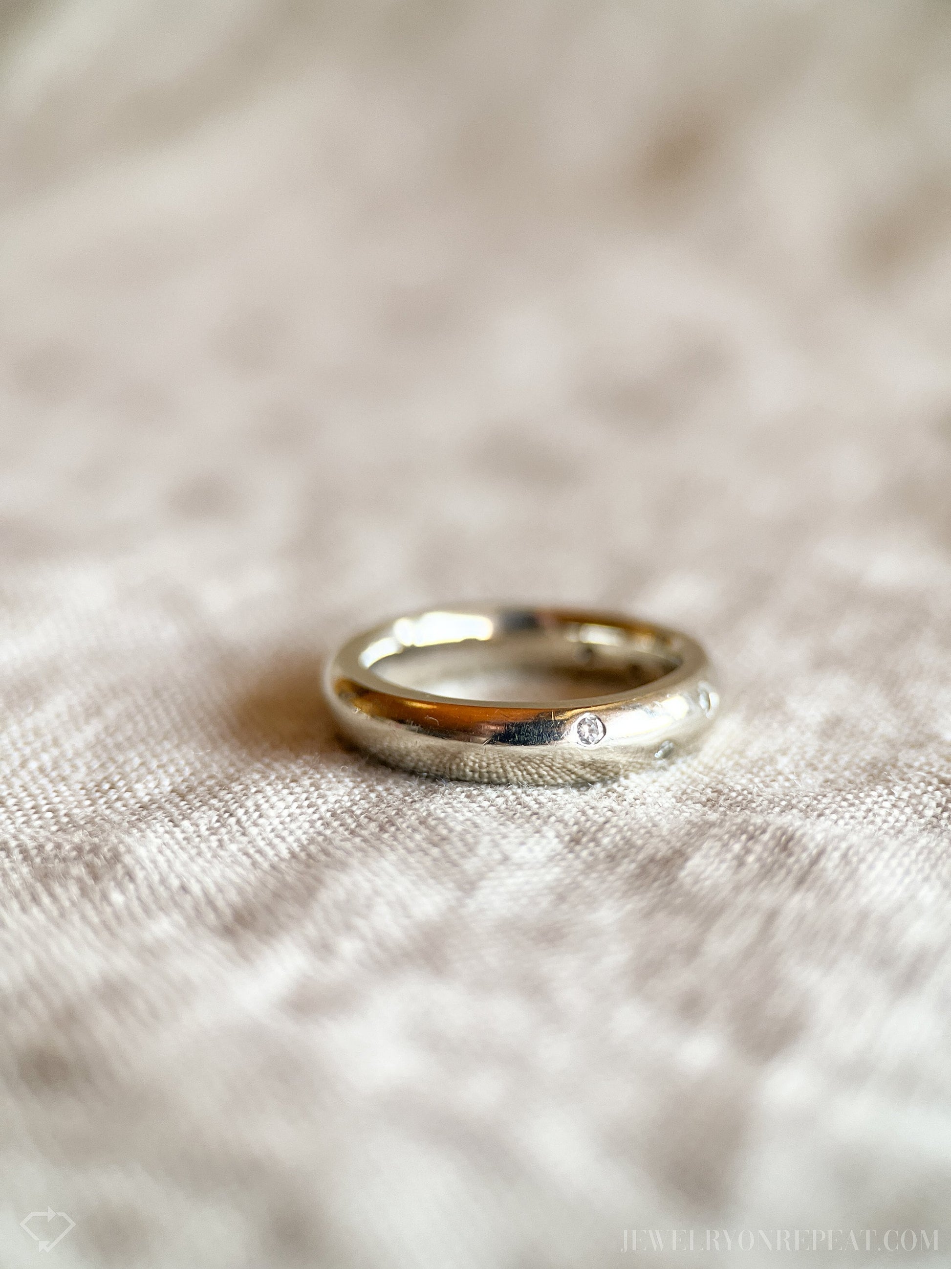 Vintage 2000s Diamond Wedding Band in 14k White Gold
