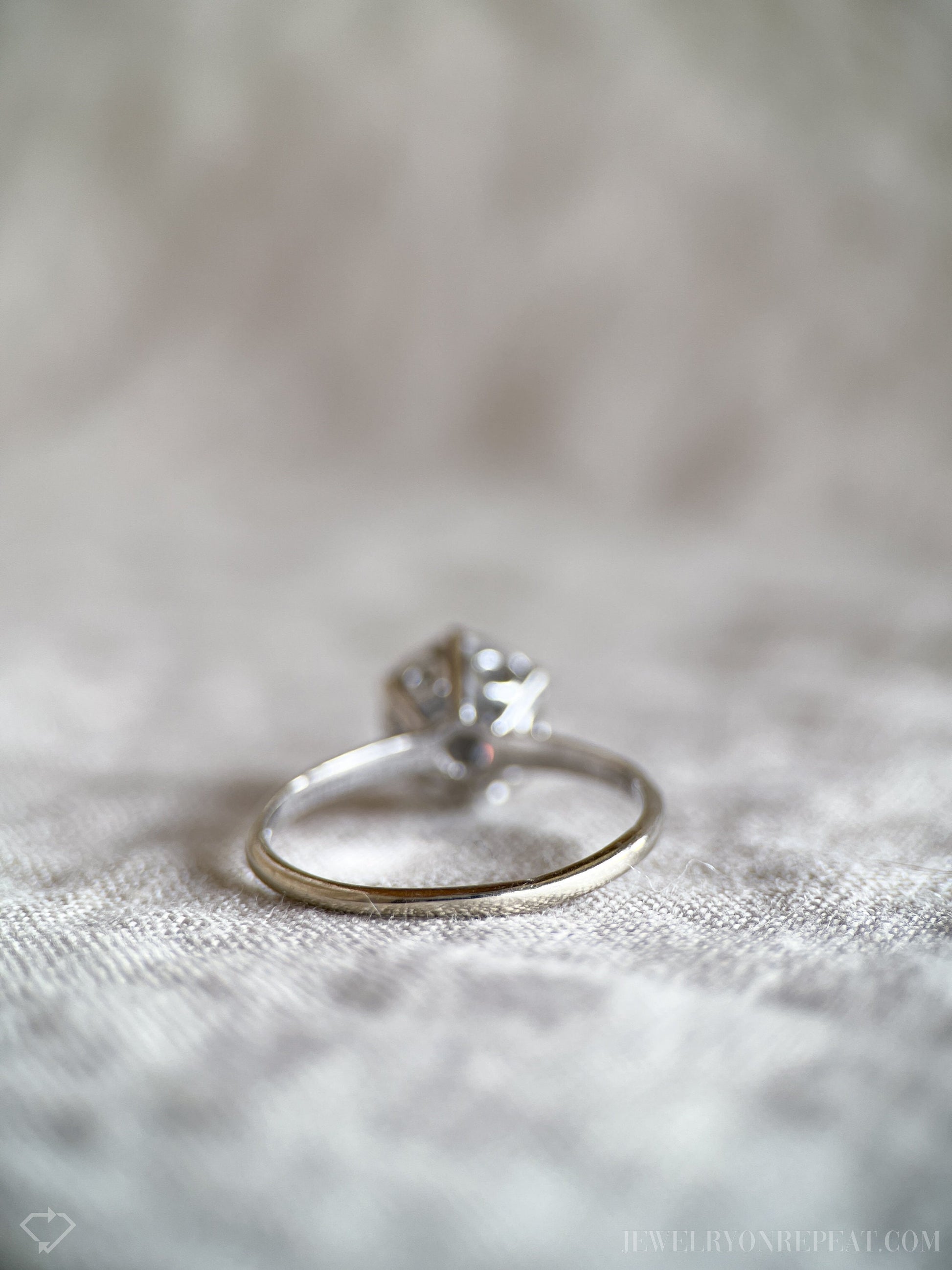 Vintage Diamond Halo Engagement Ring, Round Cut, 14k White Gold, Cluster Bridal Ring