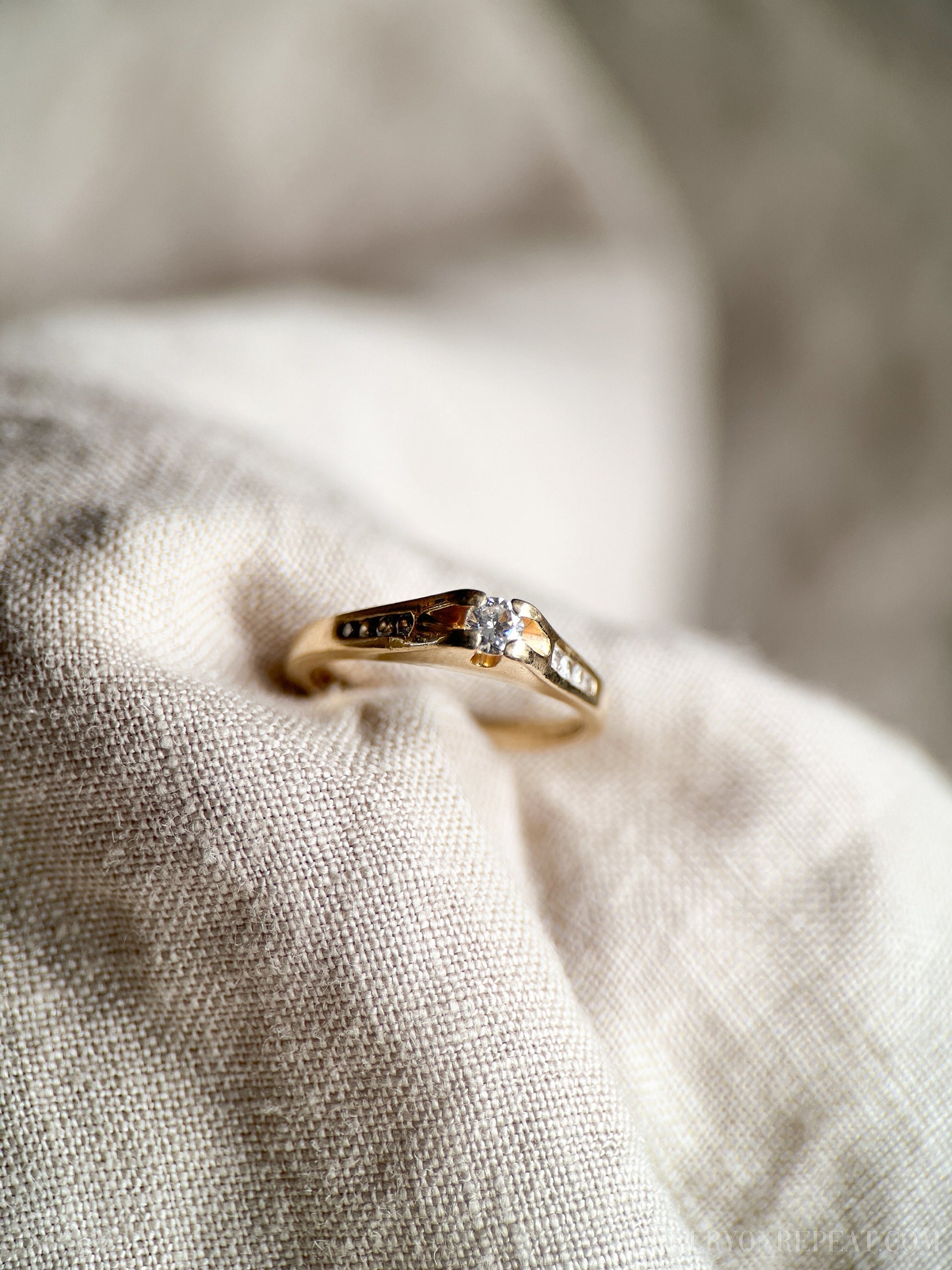 Vintage 1990s Diamond Engagement Ring in 14k Gold