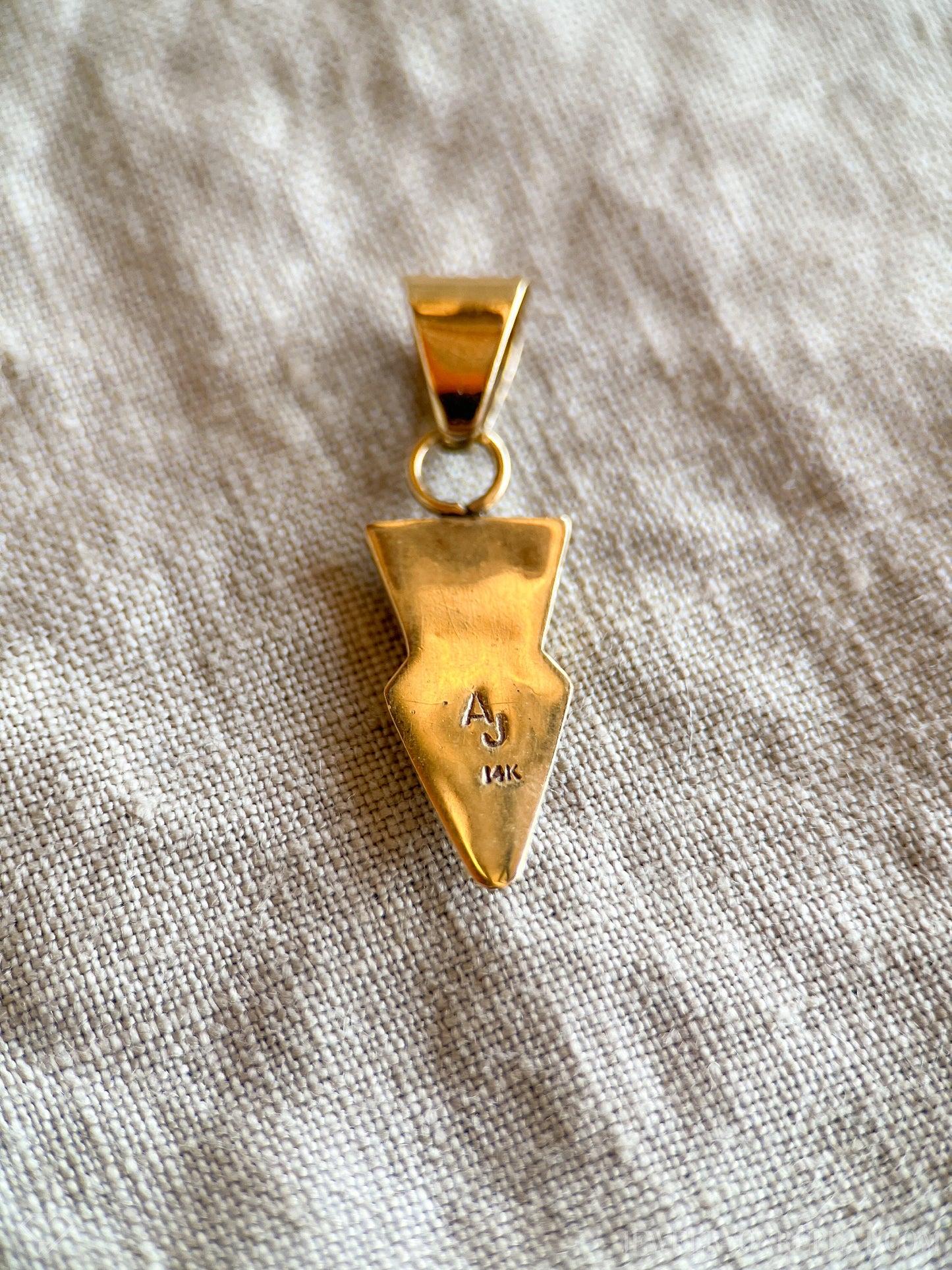 Vintage Opal Geometric Gemstone Pendant in 14k Gold