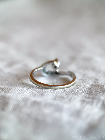 Vintage Diamond Engagement Ring, Round Cut, 14k White Gold, 1950s Mid-Century Bridal Ring
