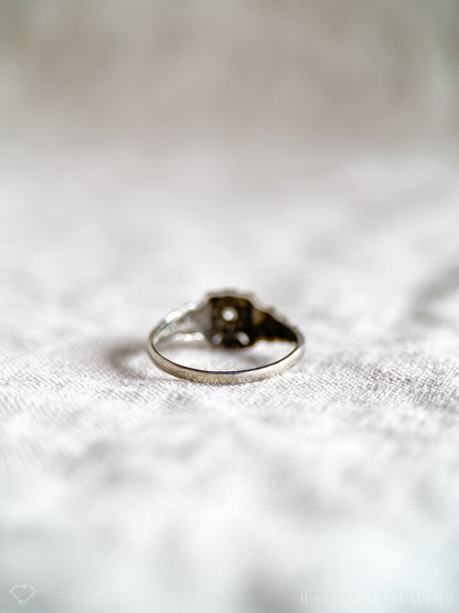 Antique 1920s Art Deco Diamond Engagement Ring, 14k White Gold