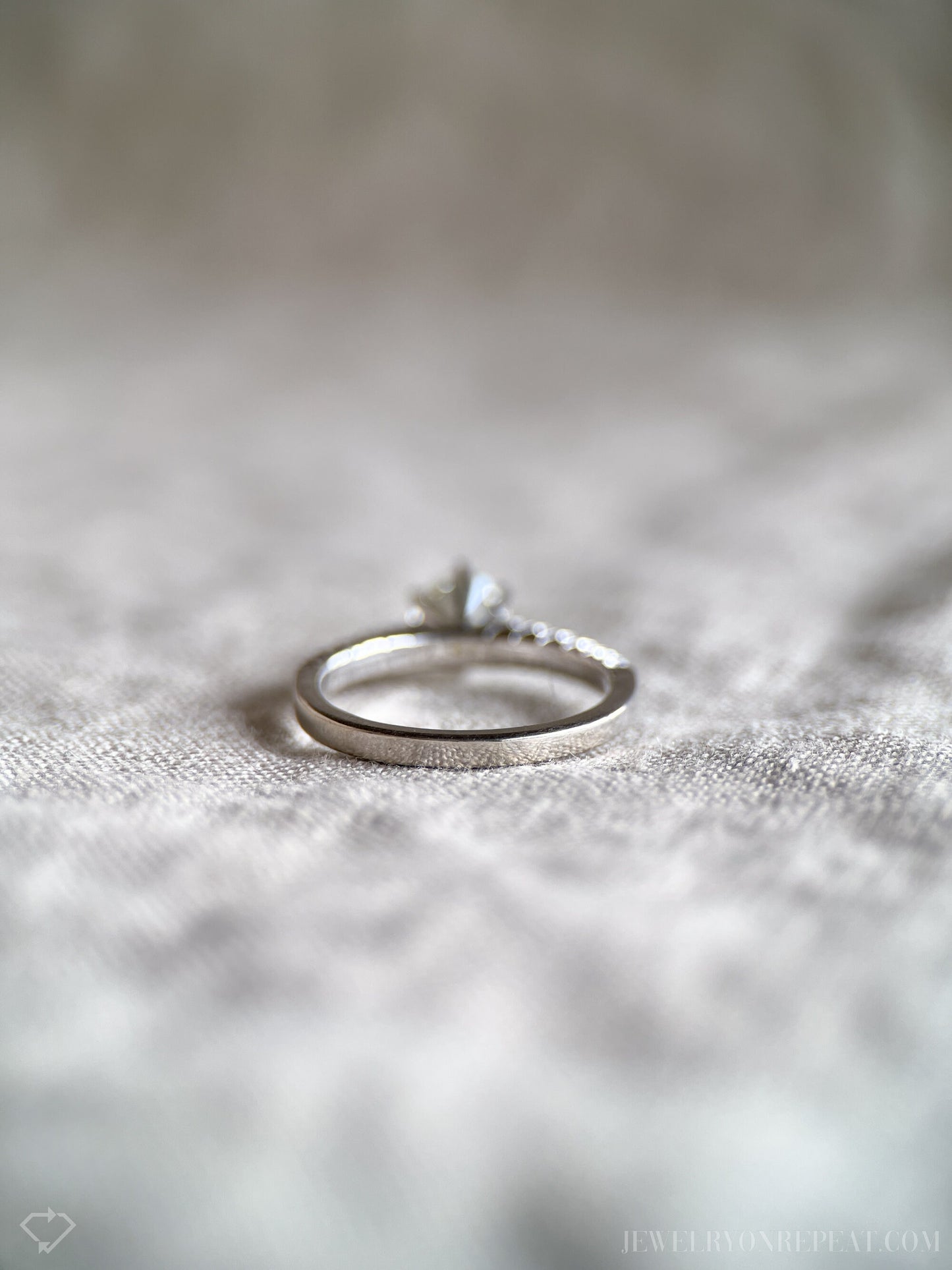 Vintage Diamond Engagement Ring, Round Cut, 10k White Gold, 2000s Prong Set Bridal Ring