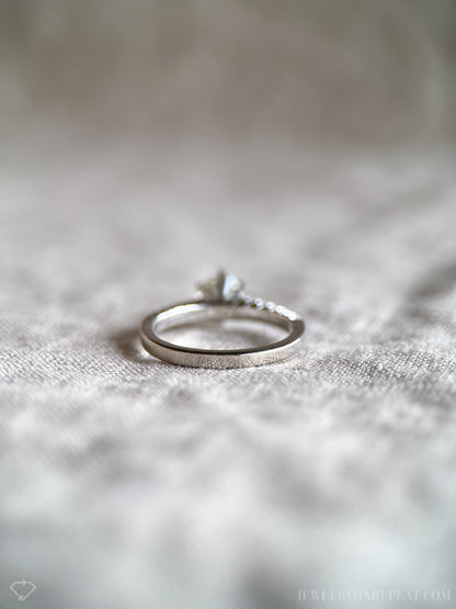 Vintage Diamond Engagement Ring, Round Cut, 10k White Gold, 2000s Prong Set Bridal Ring