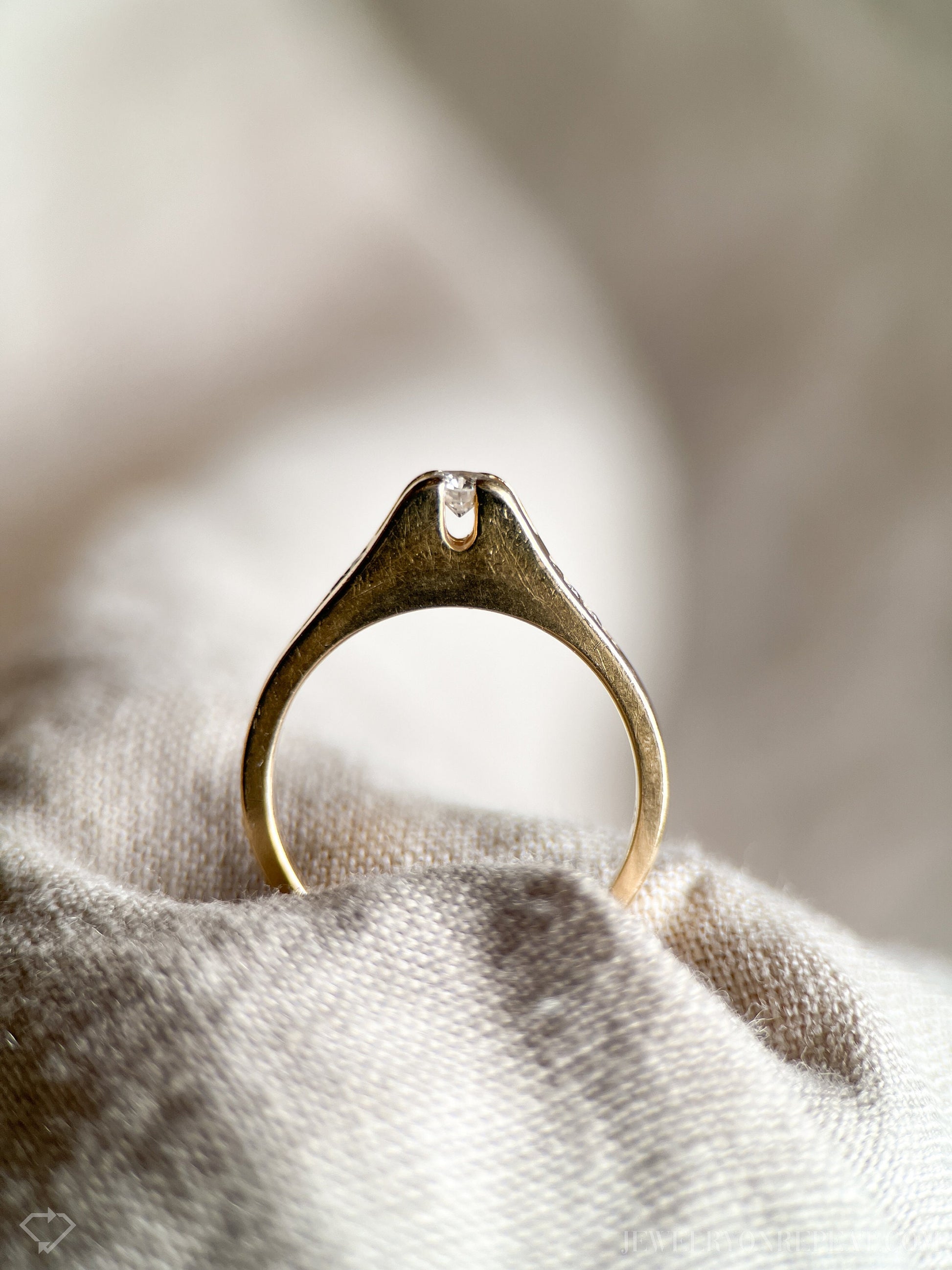 Vintage 1990s Diamond Engagement Ring in 14k Gold