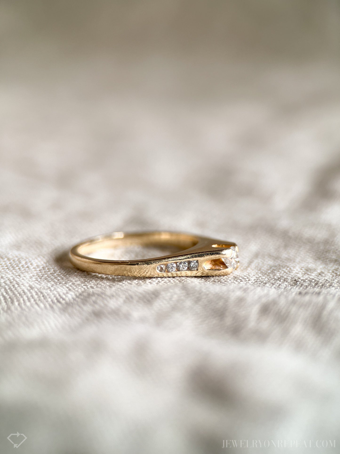 Vintage 1990s Diamond Engagement Ring in 14k Gold