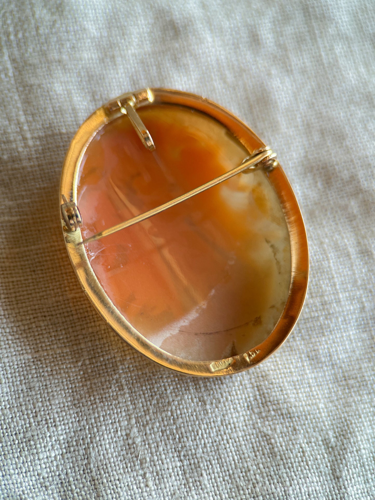 Vintage 1940s Three Graces Cameo Brooch Pendant, 18k Gold