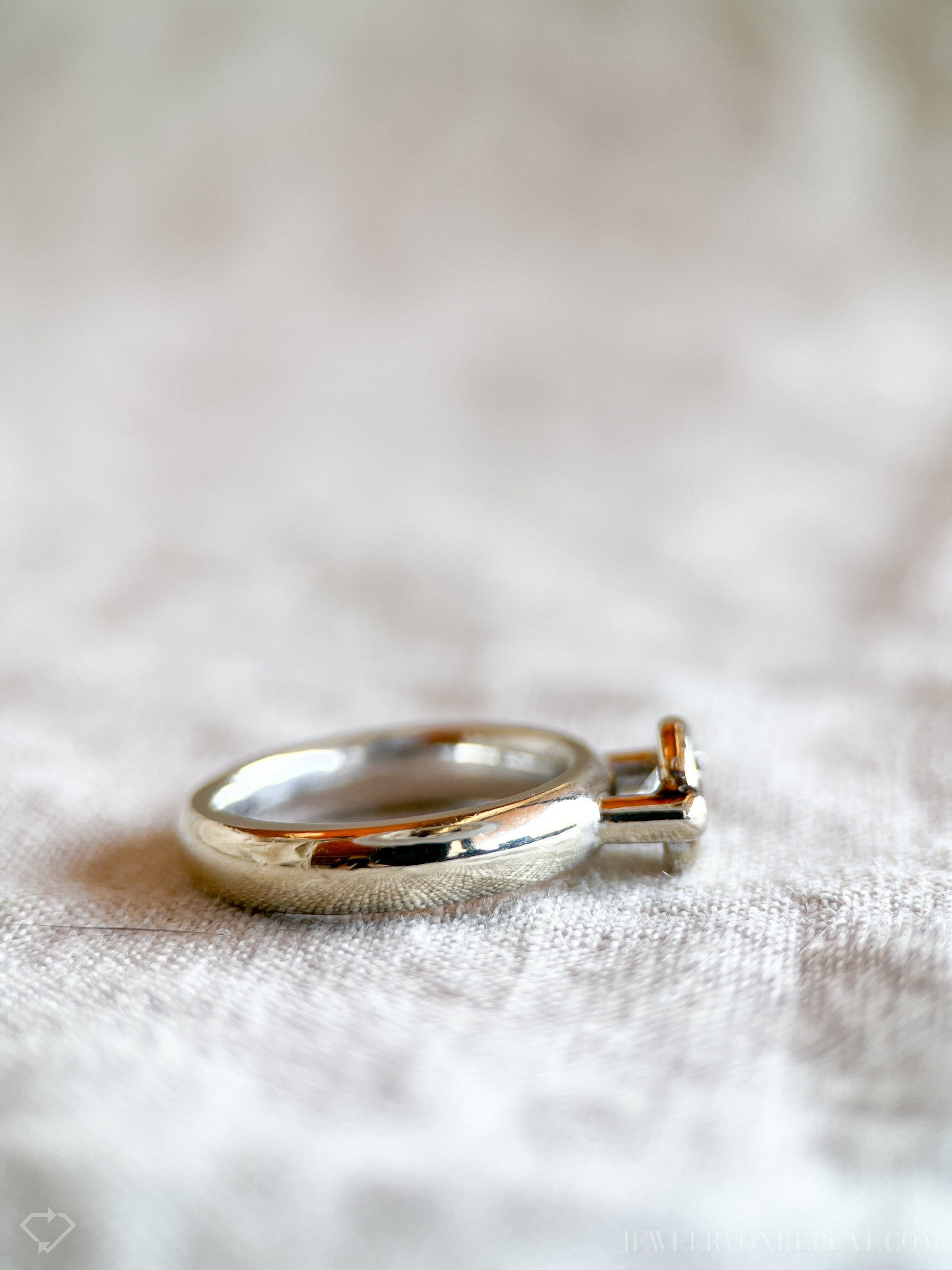 Vintage 2000s Bezel Diamond Engagement Ring, 14k White Gold