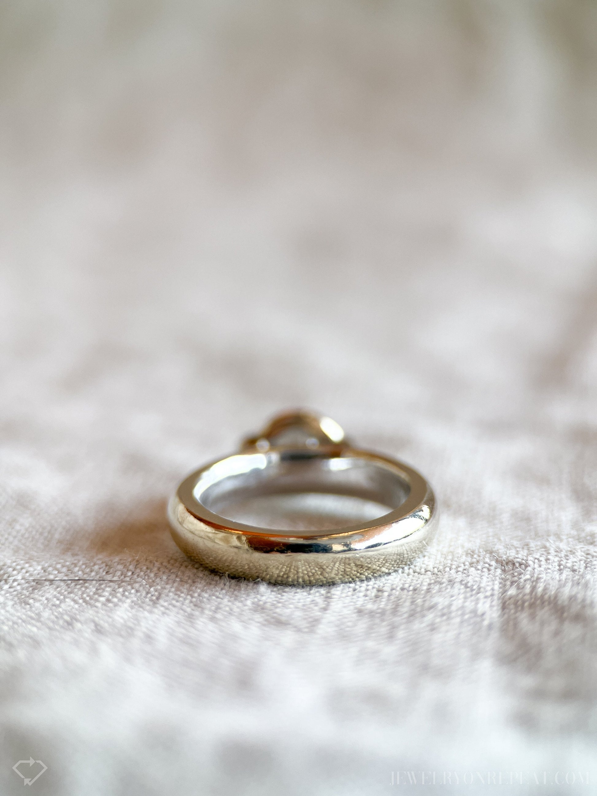 Vintage 2000s Bezel Diamond Engagement Ring, 14k White Gold