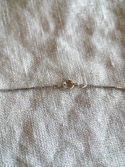 Vintage 18" Box Chain in 14k White Gold with Spring Ring Clasp