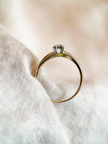Vintage 1930s Art Deco Diamond Engagement Ring, 14k Gold