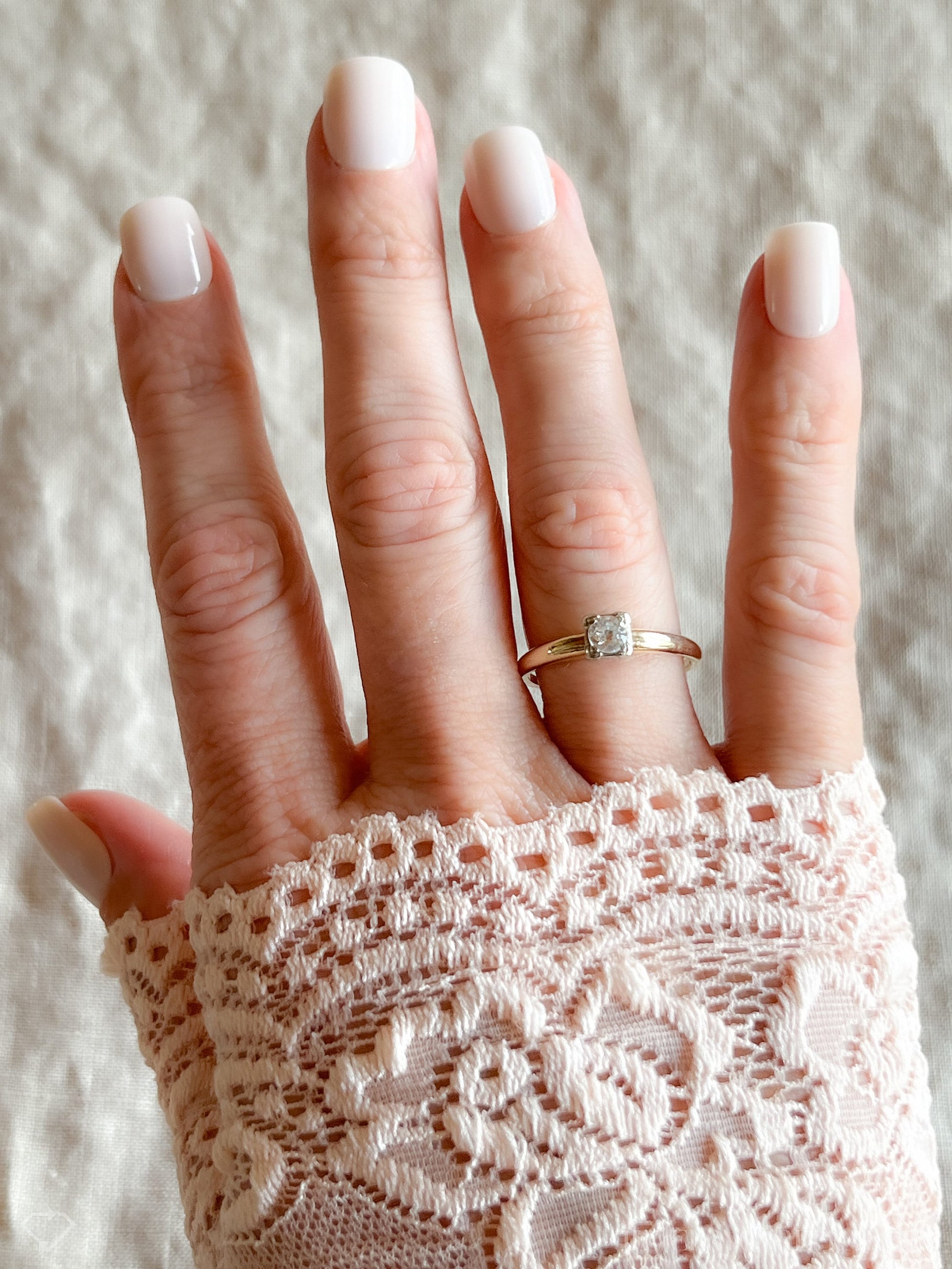 Vintage 1930s Art Deco Diamond Engagement Ring, 14k Gold