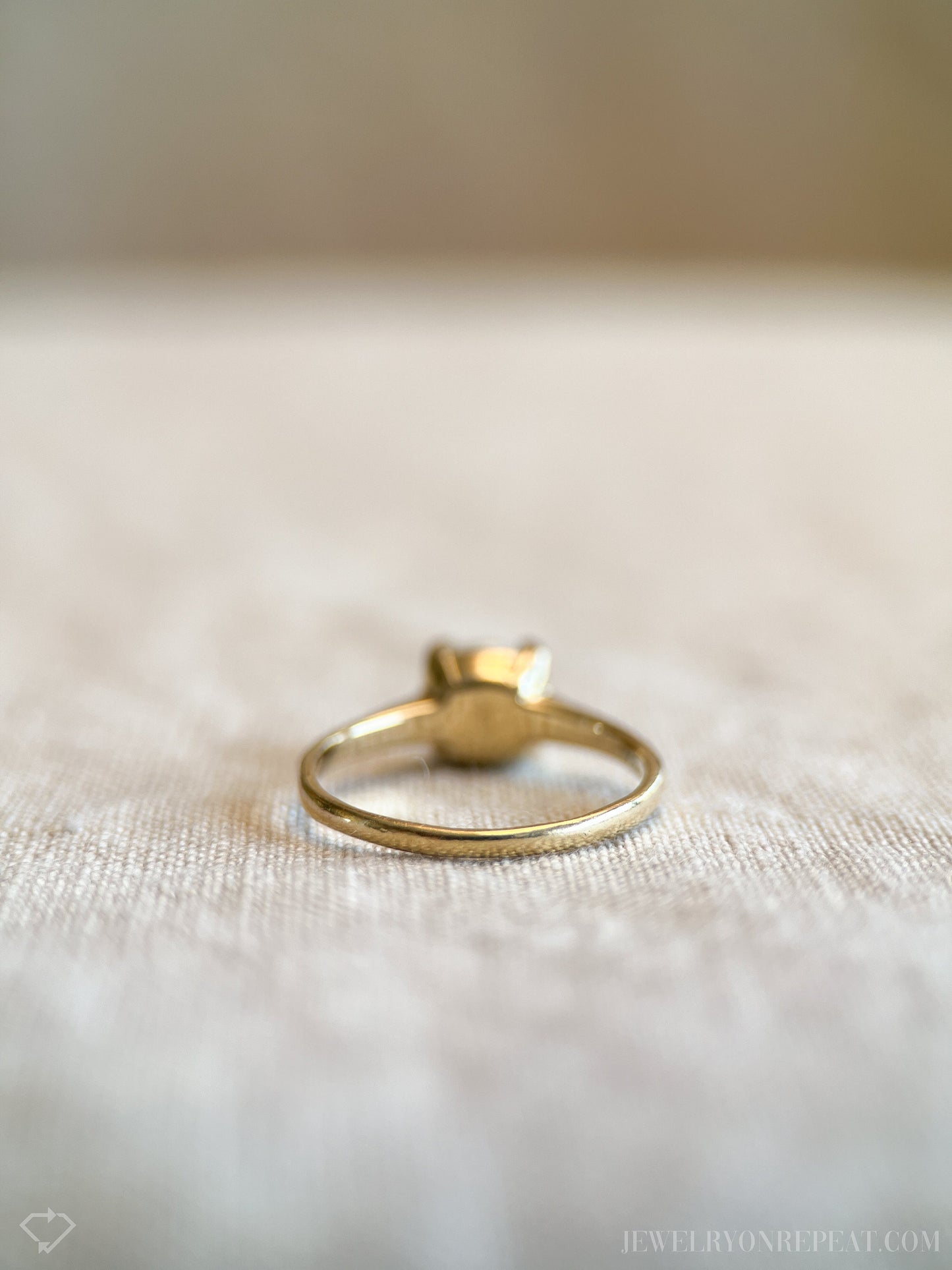 Vintage Pearl Engagement Ring, 14k Gold, 1970s Solitaire, Bridal Ring