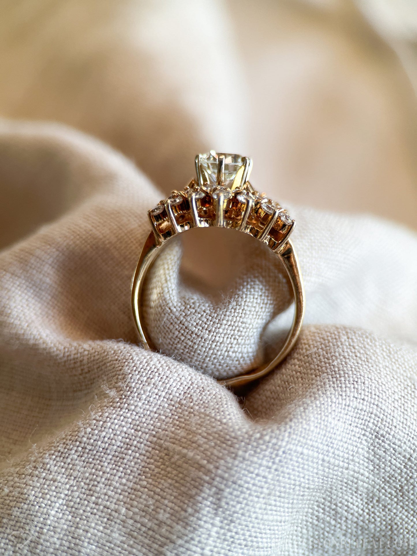 Vintage Diamond Wedding Set in 14k Gold