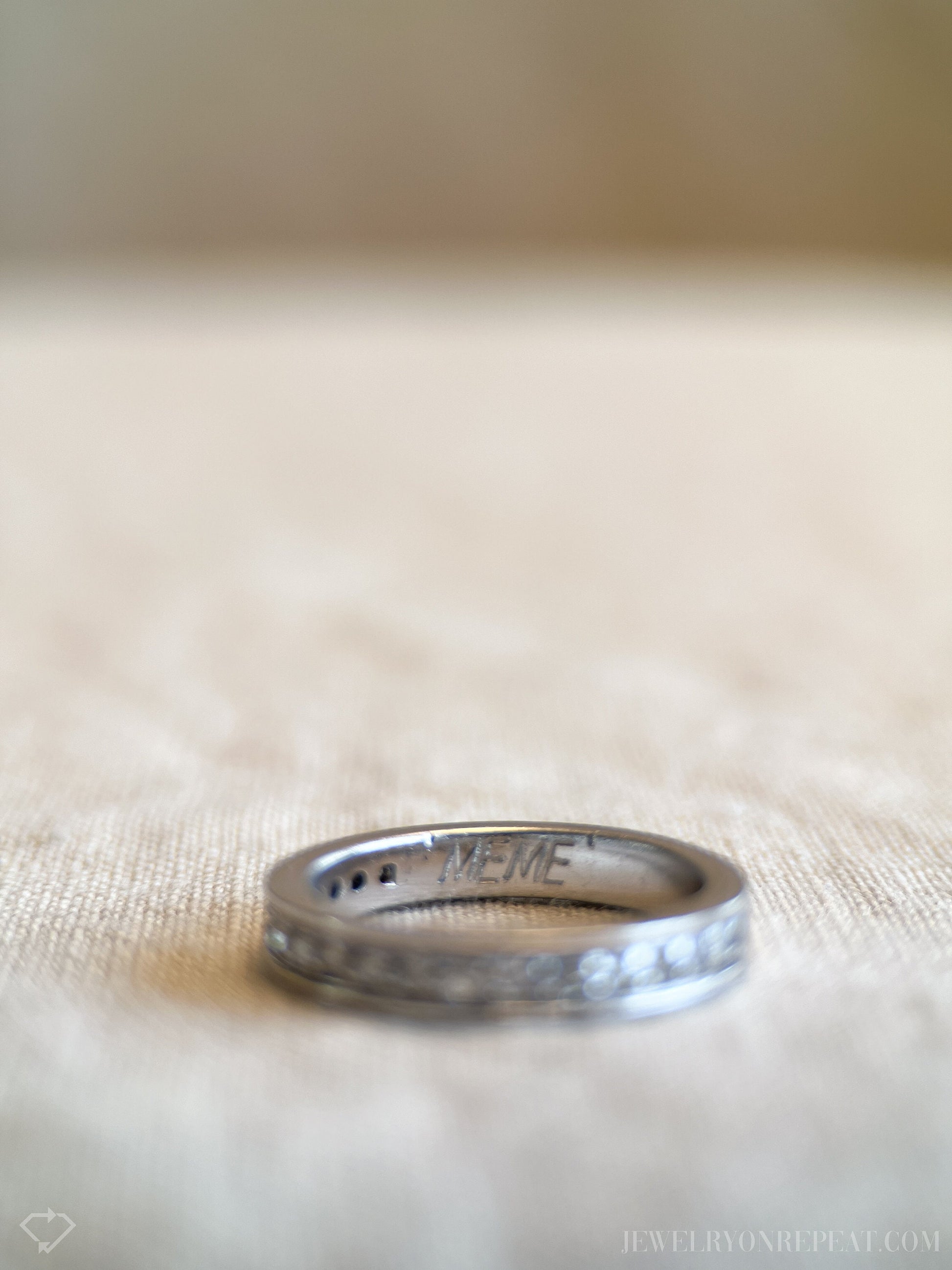 Vintage 1990s Diamond Wedding Band in 14k White Gold