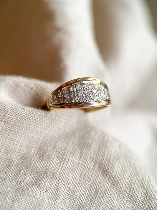 Vintage Diamond Pave Anniversary Band in 14k Gold