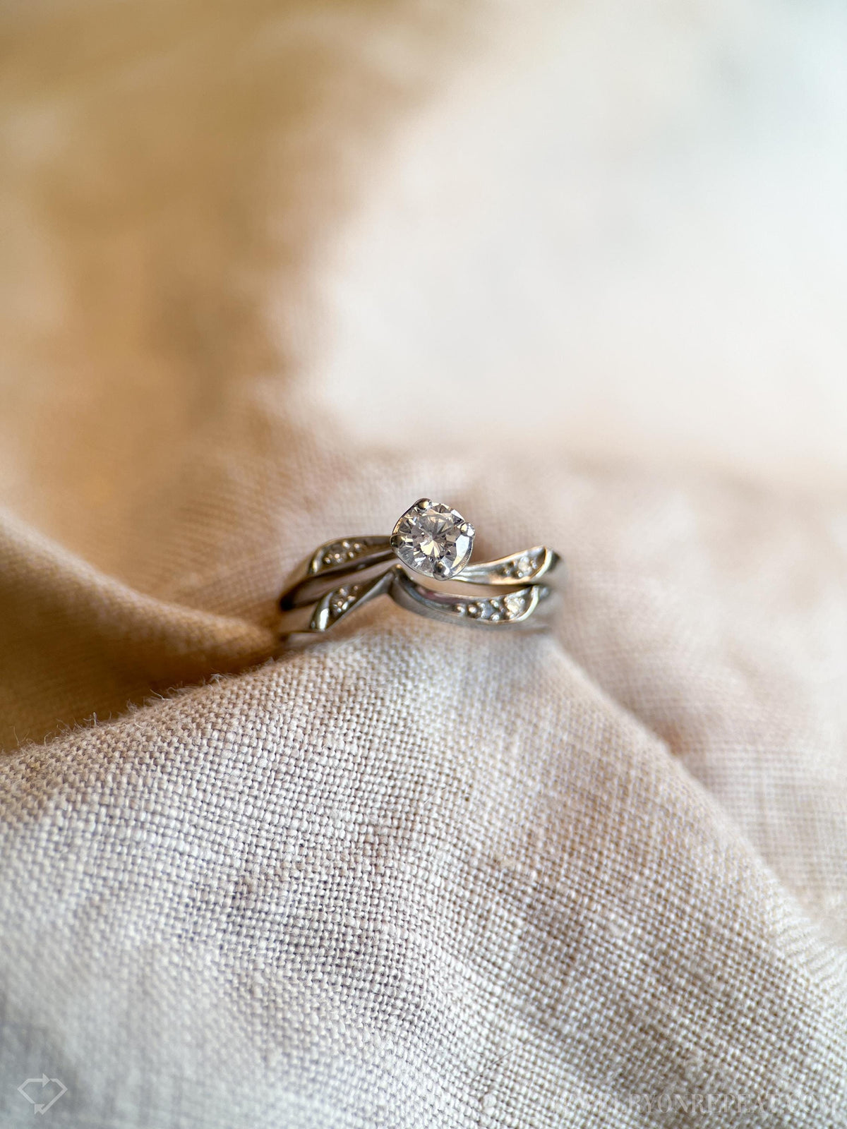 Vintage 1960s Diamond Bridal Set, Engagement & Wedding Rings