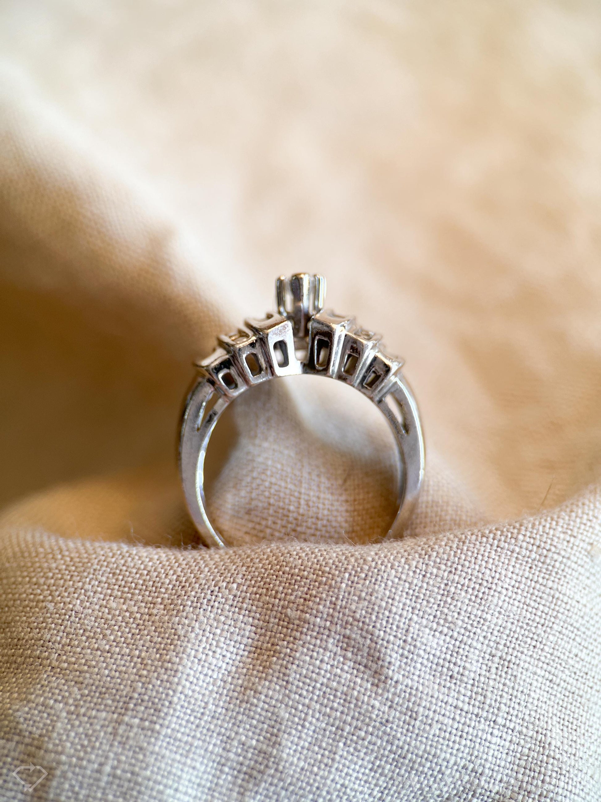 Vintage 1980s Marquise Diamond Engagement Ring, 14k White Gold