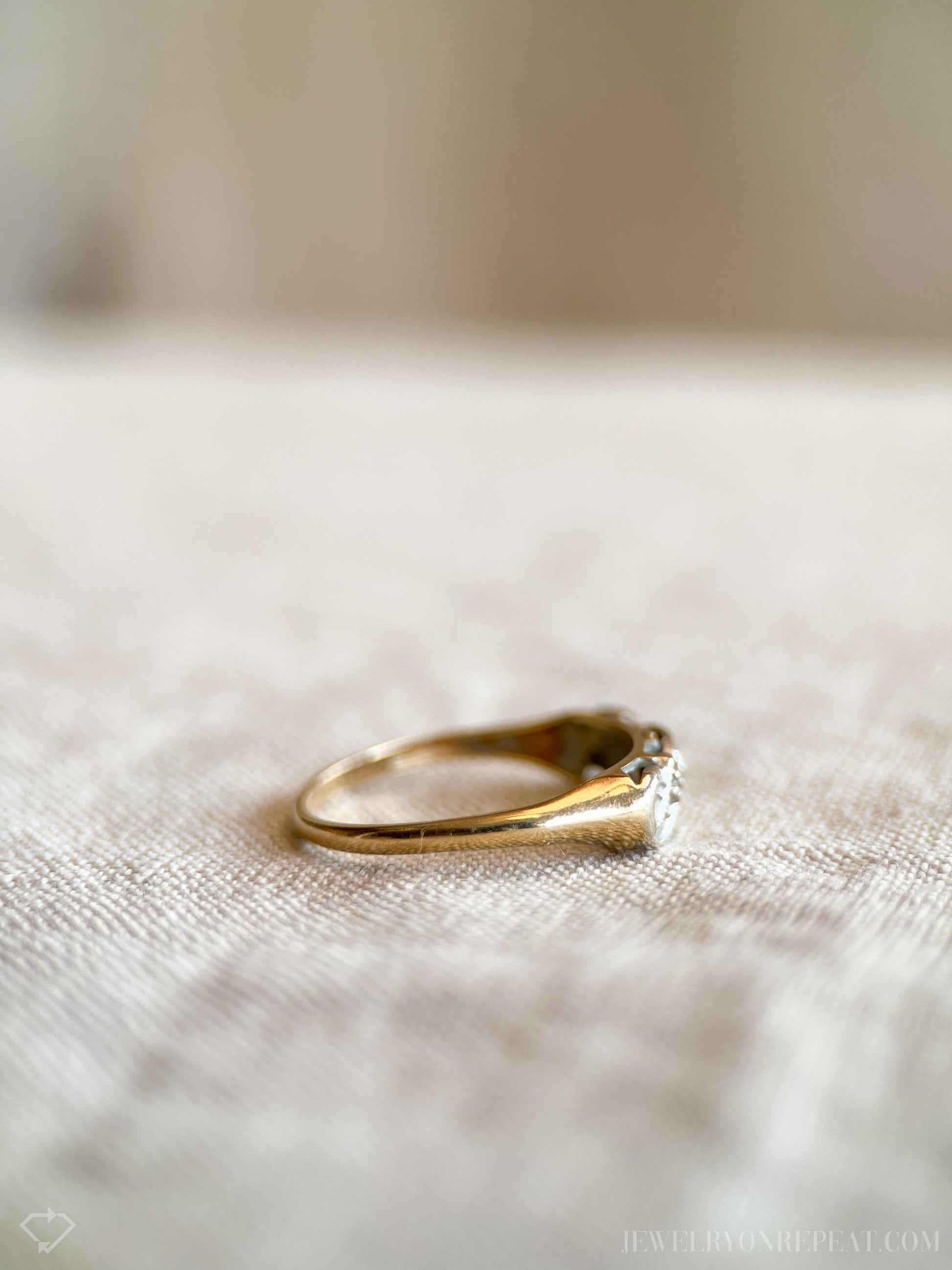 Vintage Diamond Wedding Band, 14k Gold, 1940s Art Deco Filigree Ring, Stacking Band