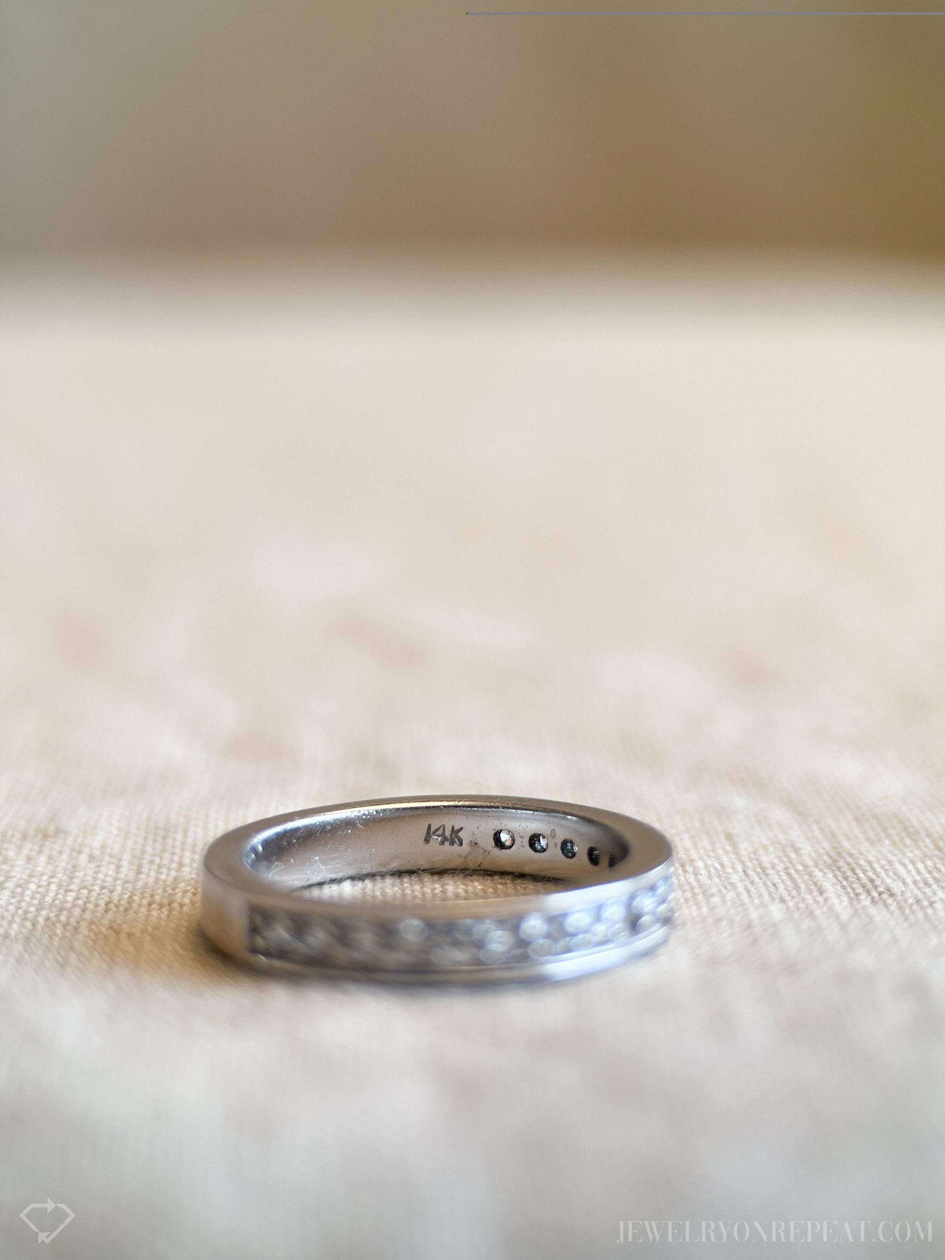 Vintage 1990s Diamond Wedding Band in 14k White Gold