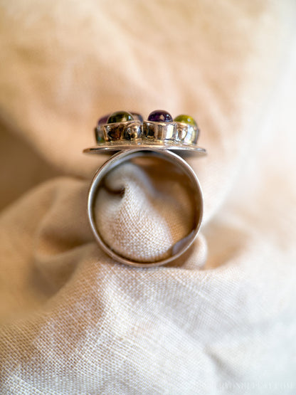 Vintage Amethyst Prasiolite Sterling Silver Cluster Ring, Jay King Jewelry
