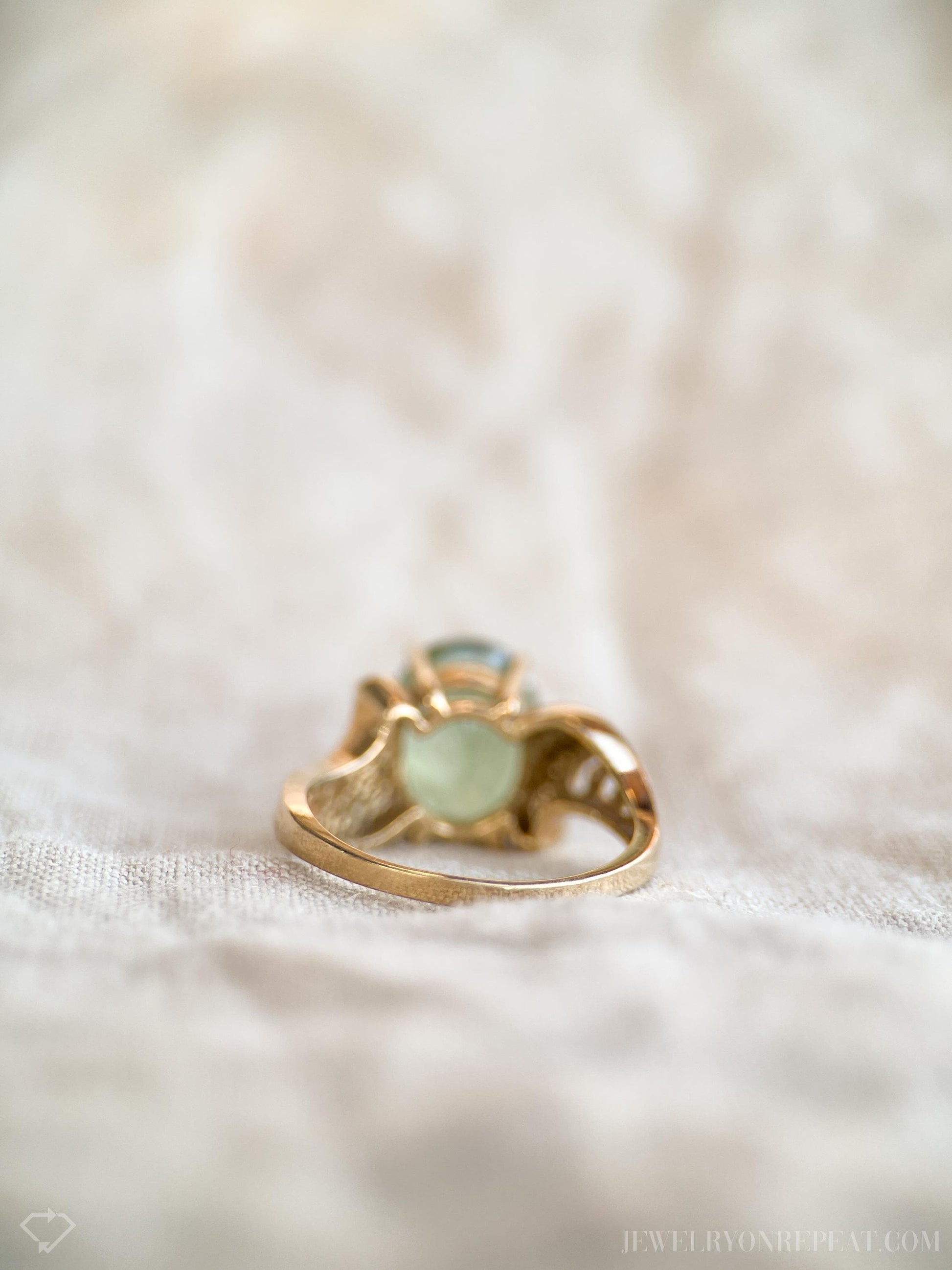 Vintage Green Topaz Ring in 10k Gold