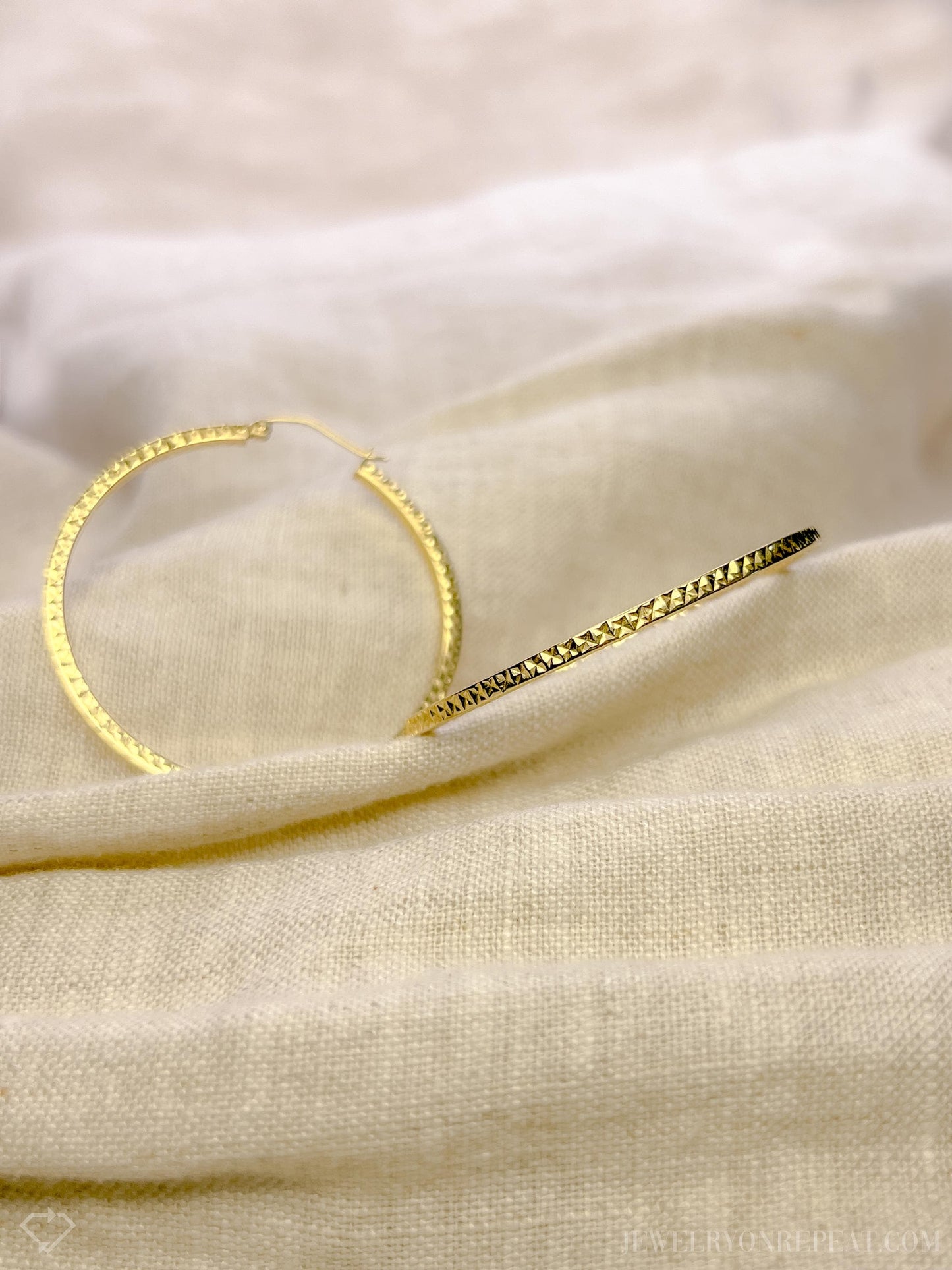 Vintage 1990s Large Hoop Earrings in 14k Gold