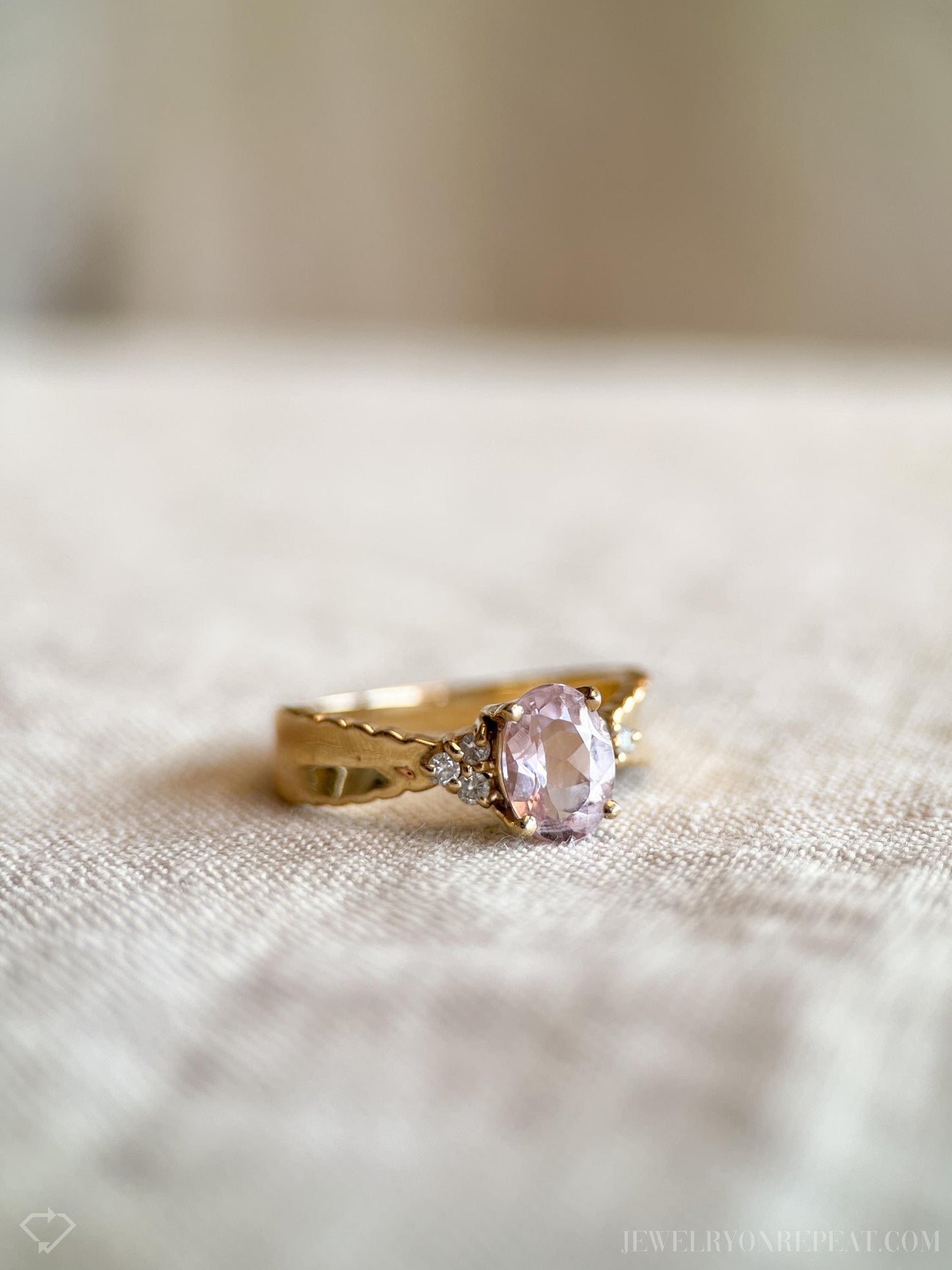 Vintage Morganite Gemstone Ring in 14k Gold