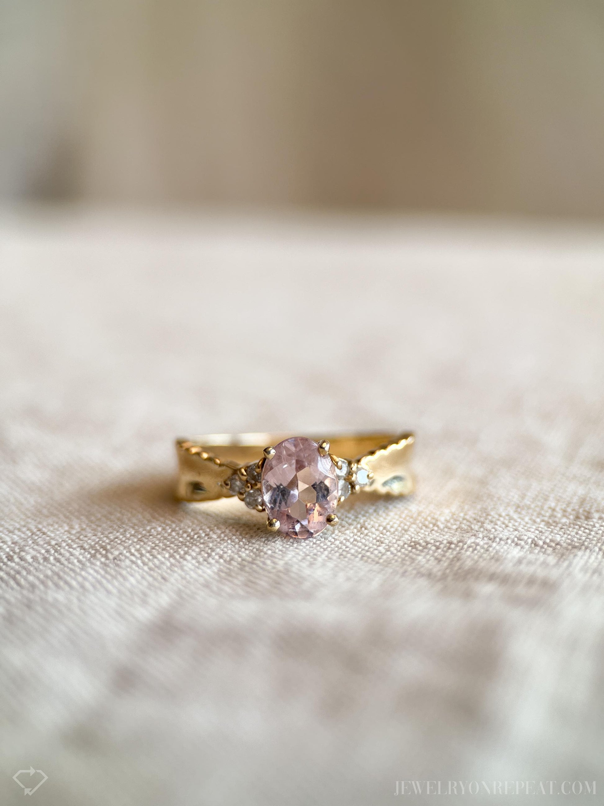 Vintage Morganite Gemstone Ring in 14k Gold