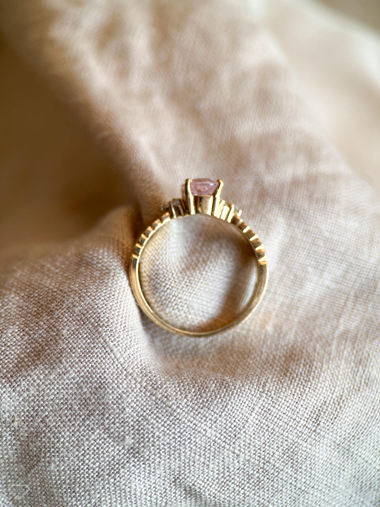 Vintage Morganite Gemstone Ring in 14k Gold