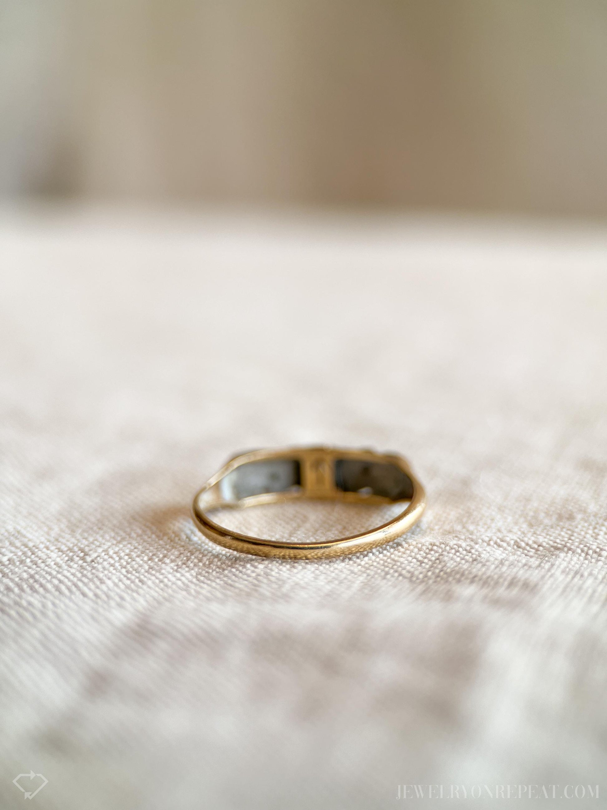 Vintage Diamond Wedding Band, 14k Gold, 1940s Art Deco Filigree Ring, Stacking Band