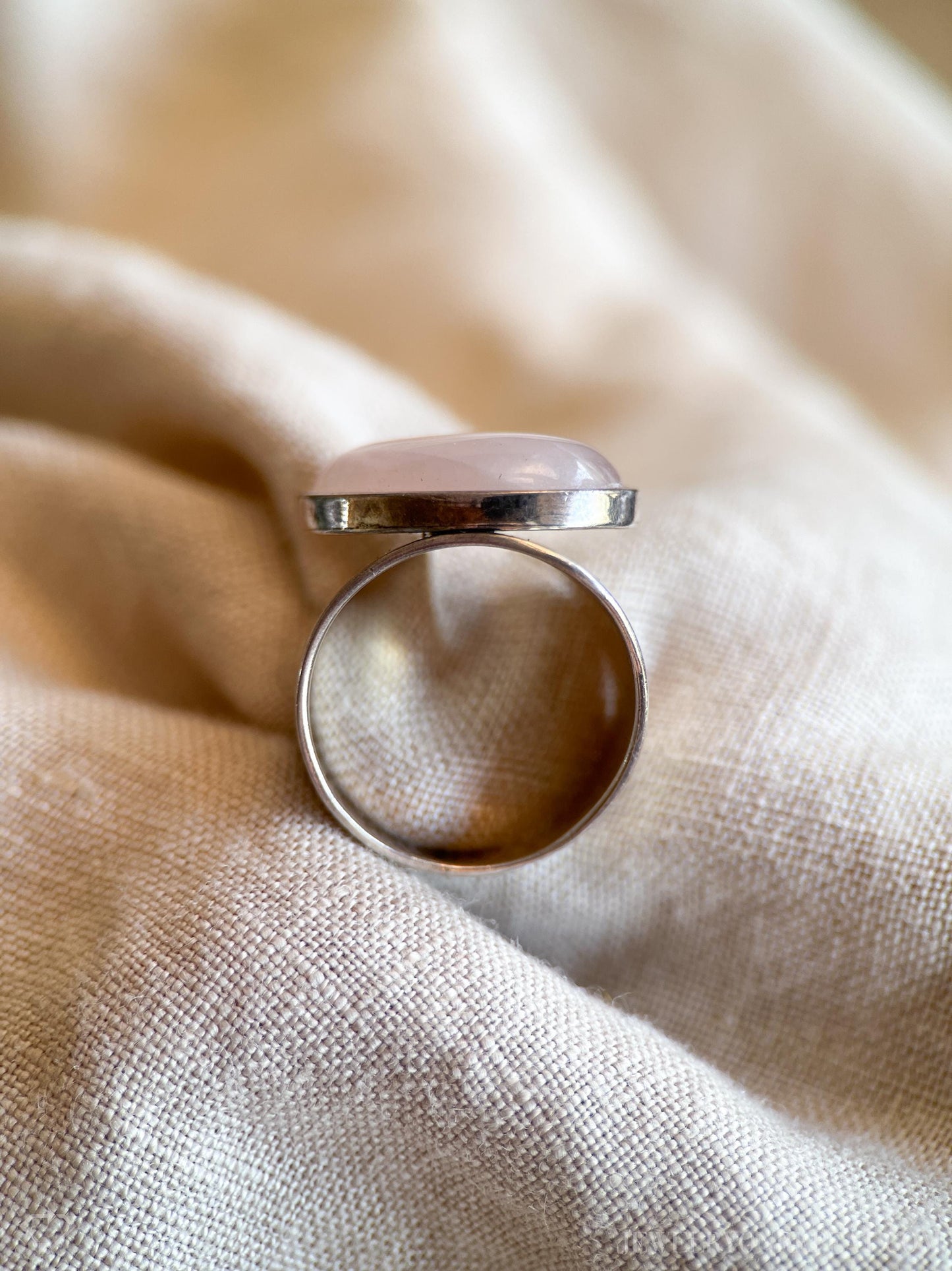 Vintage Jay King Rose Quartz Gemstone Ring in Sterling Silver