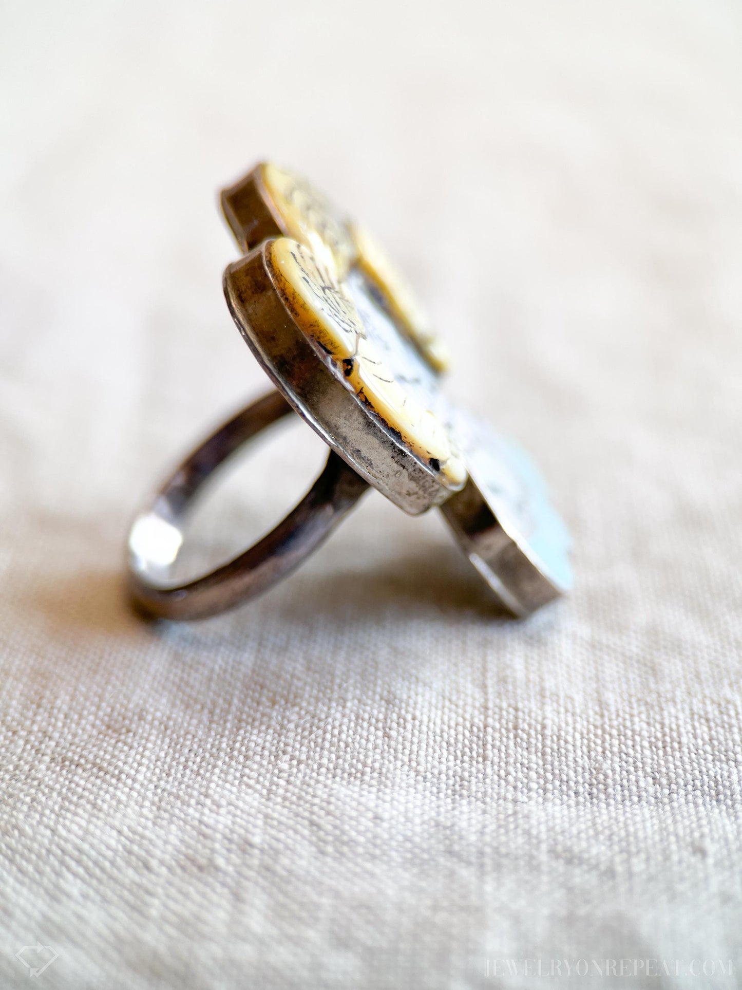 Vintage Ram Gemstone Ring in Sterling Silver